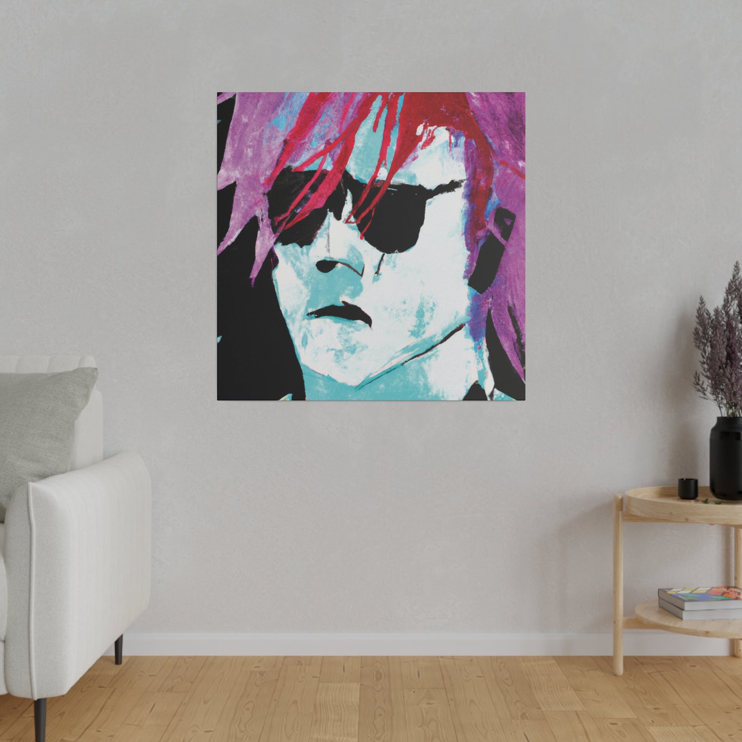 414V - Rockstar Painting Print | Face | Abstract | Poster | Home Decor | Wall Art | Music Art | Canvas