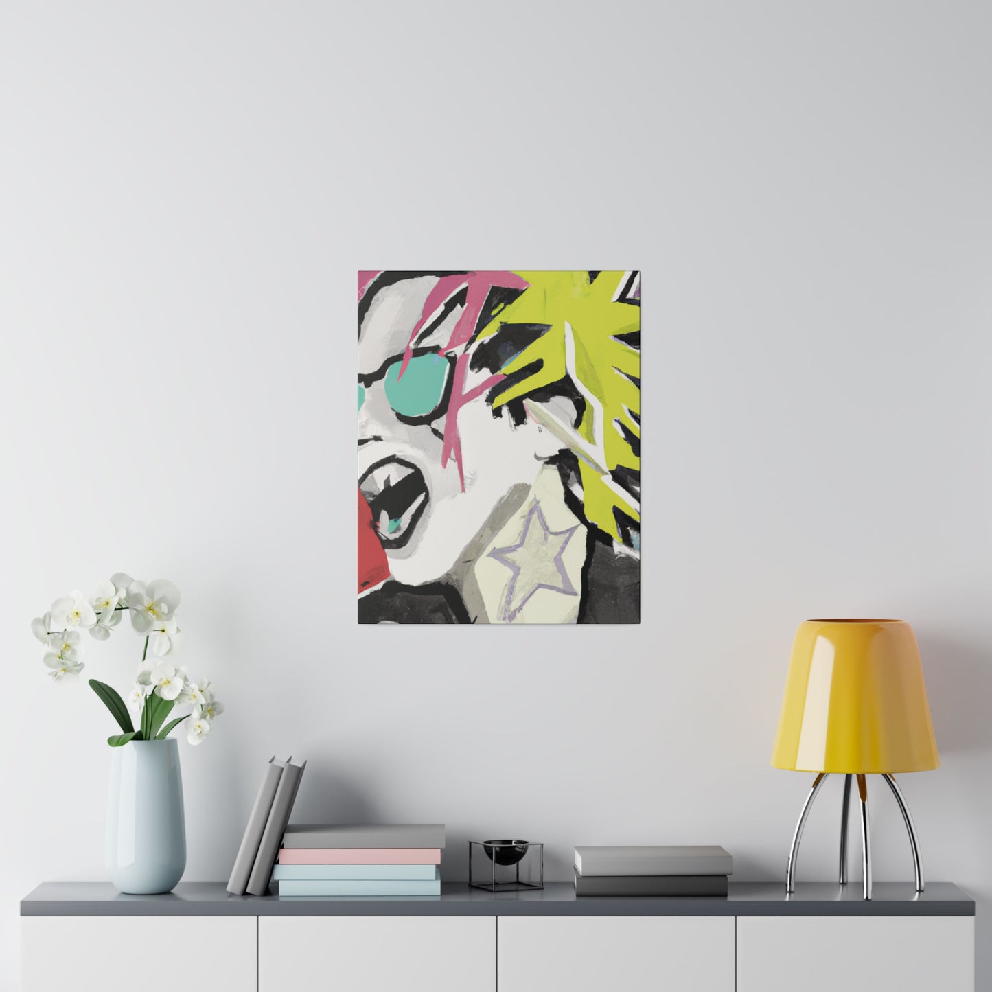 9589K - Rockstar Painting Print | Face | Abstract | Poster | Home Decor | Wall Art | Music Art | Canvas