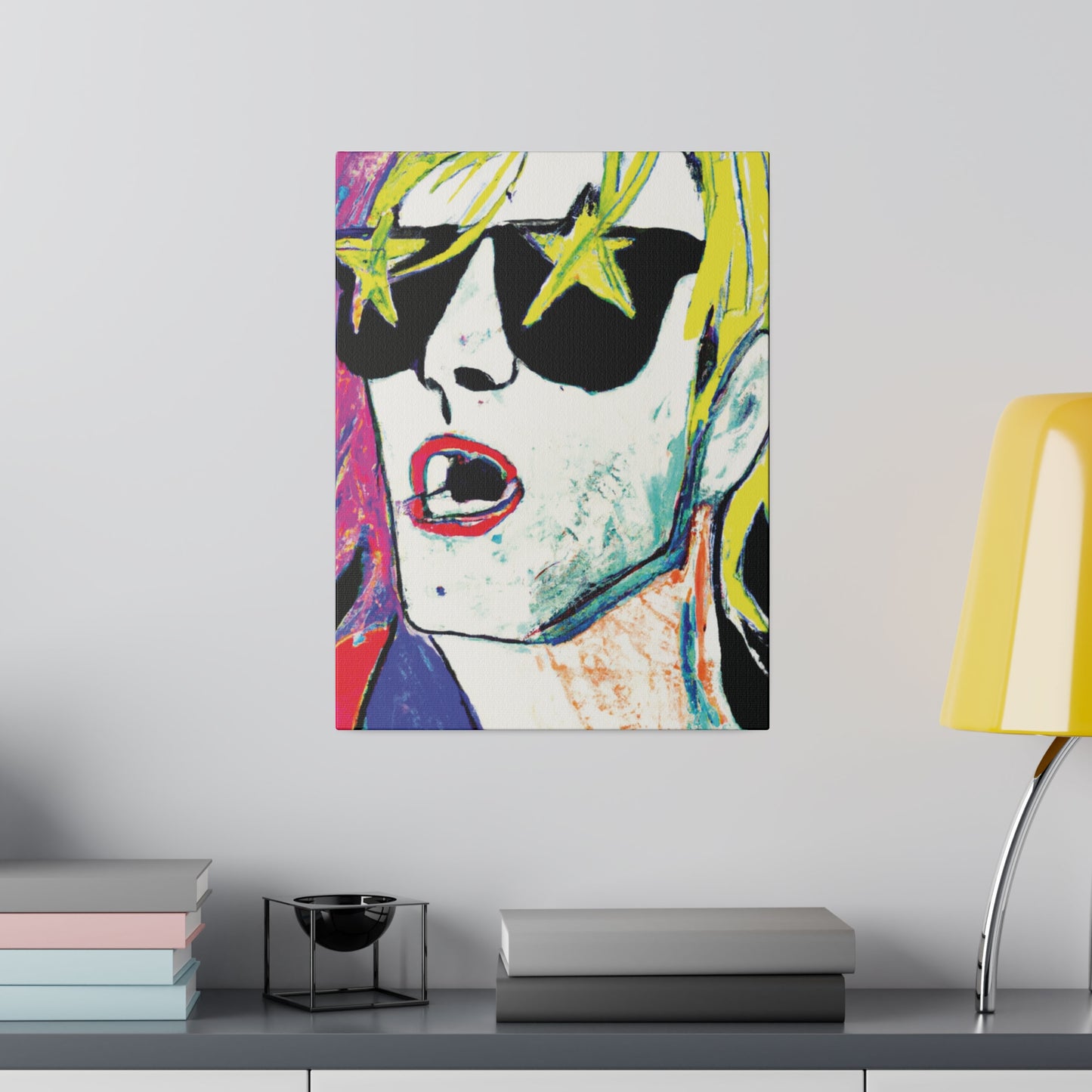 6152H - Rockstar Painting Print | Face | Abstract | Poster | Home Decor | Wall Art | Music Art | Canvas