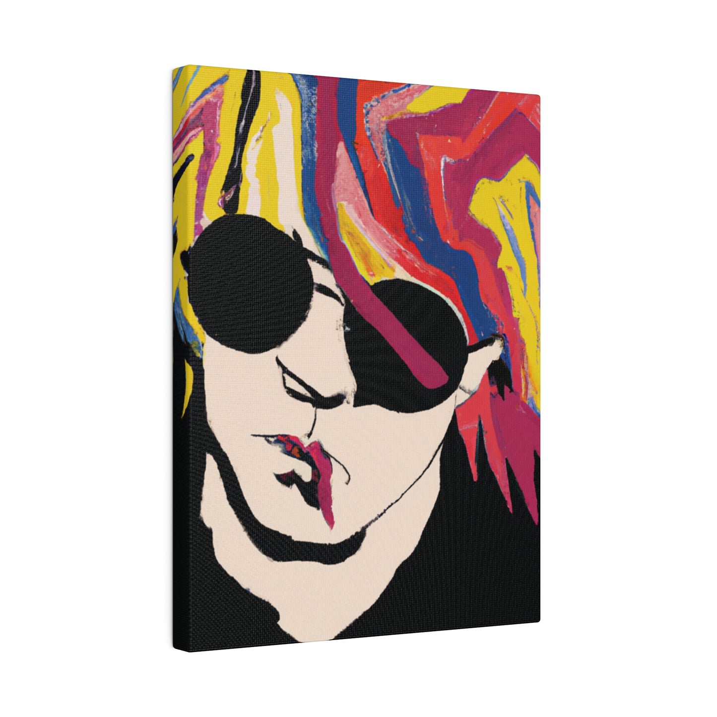 4112A - Rockstar Painting Print | Face | Abstract | Poster | Home Decor | Wall Art | Music Art | Canvas