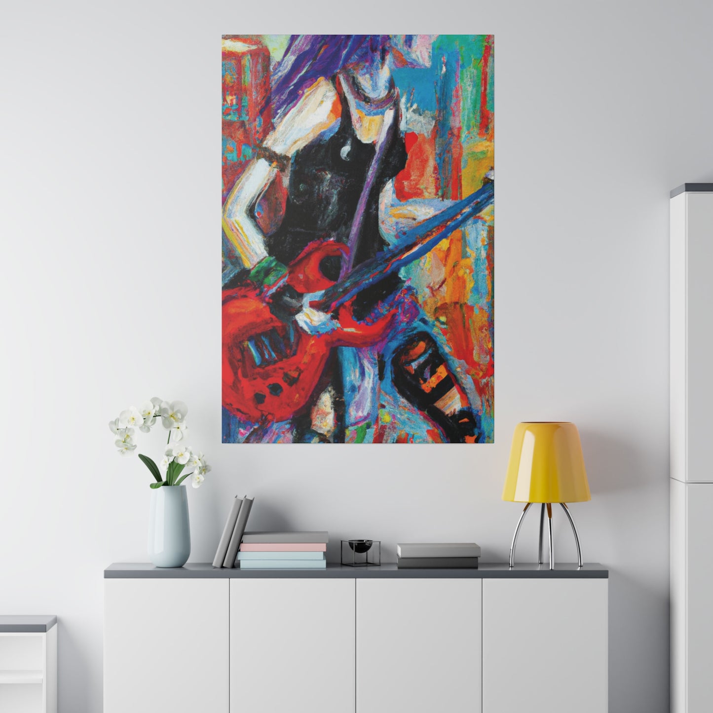 7384Q - Rockstar Oil Painting Style Print | Poster | Home Decor | Wall Art | Music Art | Canvas