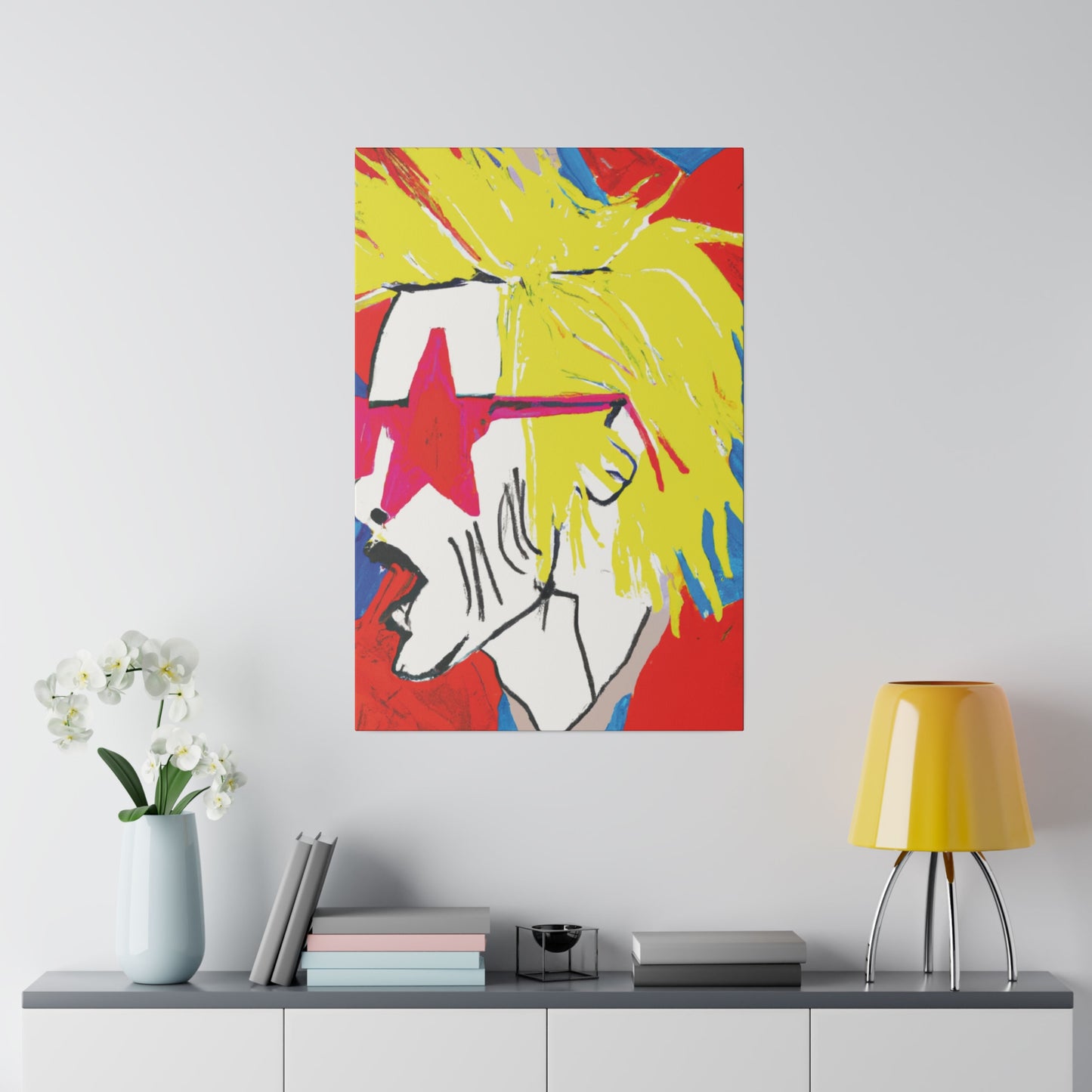 6719V - Rockstar Painting Print | Face | Abstract | Poster | Home Decor | Wall Art | Music Art | Canvas