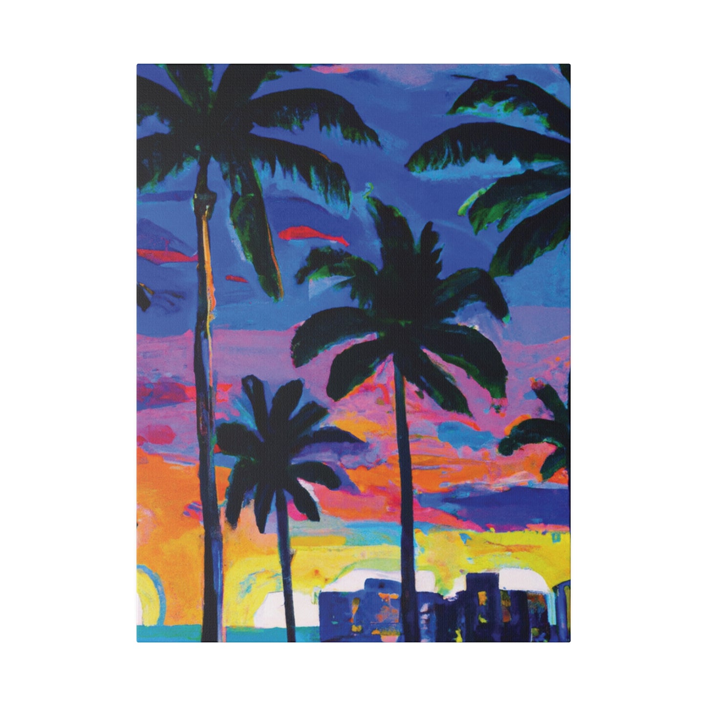 4621L - Miami Beach Sunset Painting Print | Miami | Beach | Sunset | Poster | Home Decor | Wall Art | Canvas