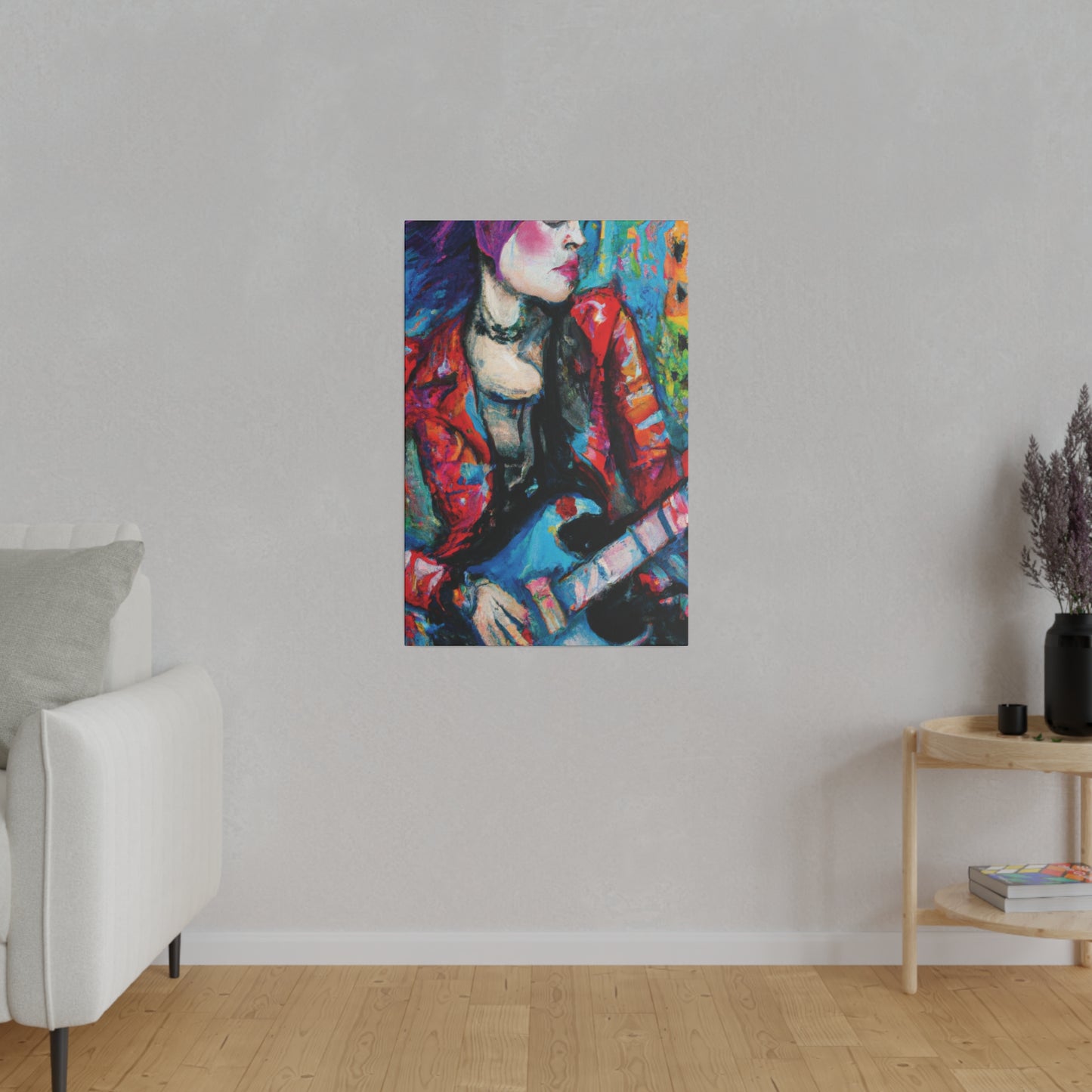 7551J - Rockstar Oil Painting Style Print | Poster | Home Decor | Wall Art | Music Art | Canvas