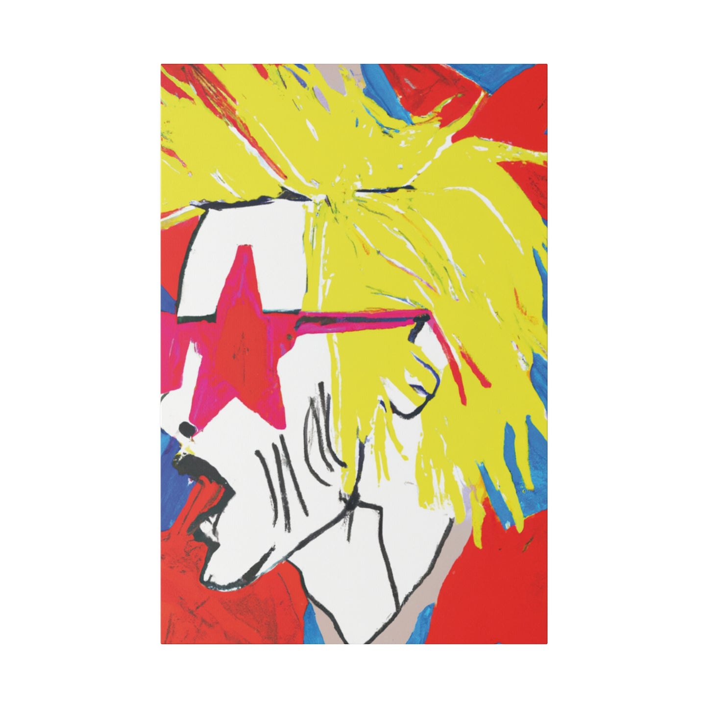 6719V - Rockstar Painting Print | Face | Abstract | Poster | Home Decor | Wall Art | Music Art | Canvas