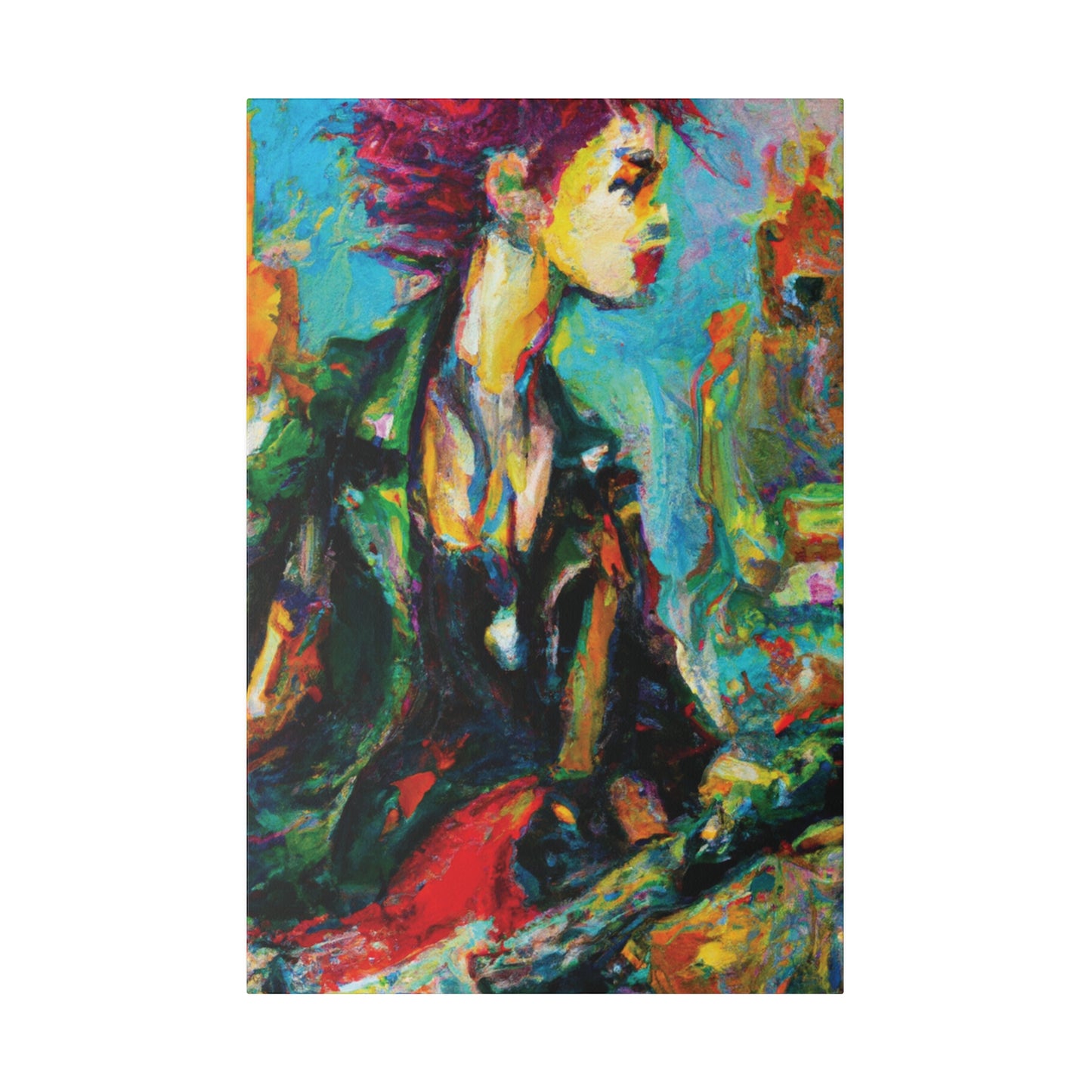 7063X - Rockstar Oil Painting Style Print | Poster | Home Decor | Wall Art | Music Art | Canvas