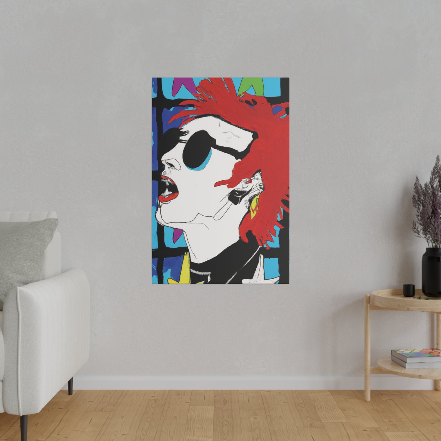 8537B - Rockstar Painting Print | Face | Abstract | Poster | Home Decor | Wall Art | Music Art | Canvas