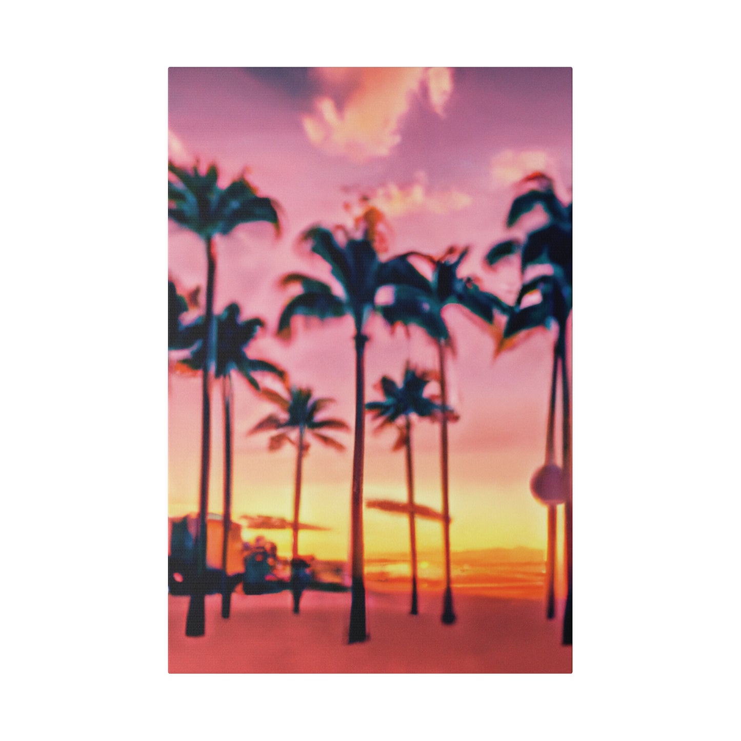 8183G - Miami Beach Sunset Painting Print | Miami | Beach | Sunset | Poster | Home Decor | Wall Art | Canvas