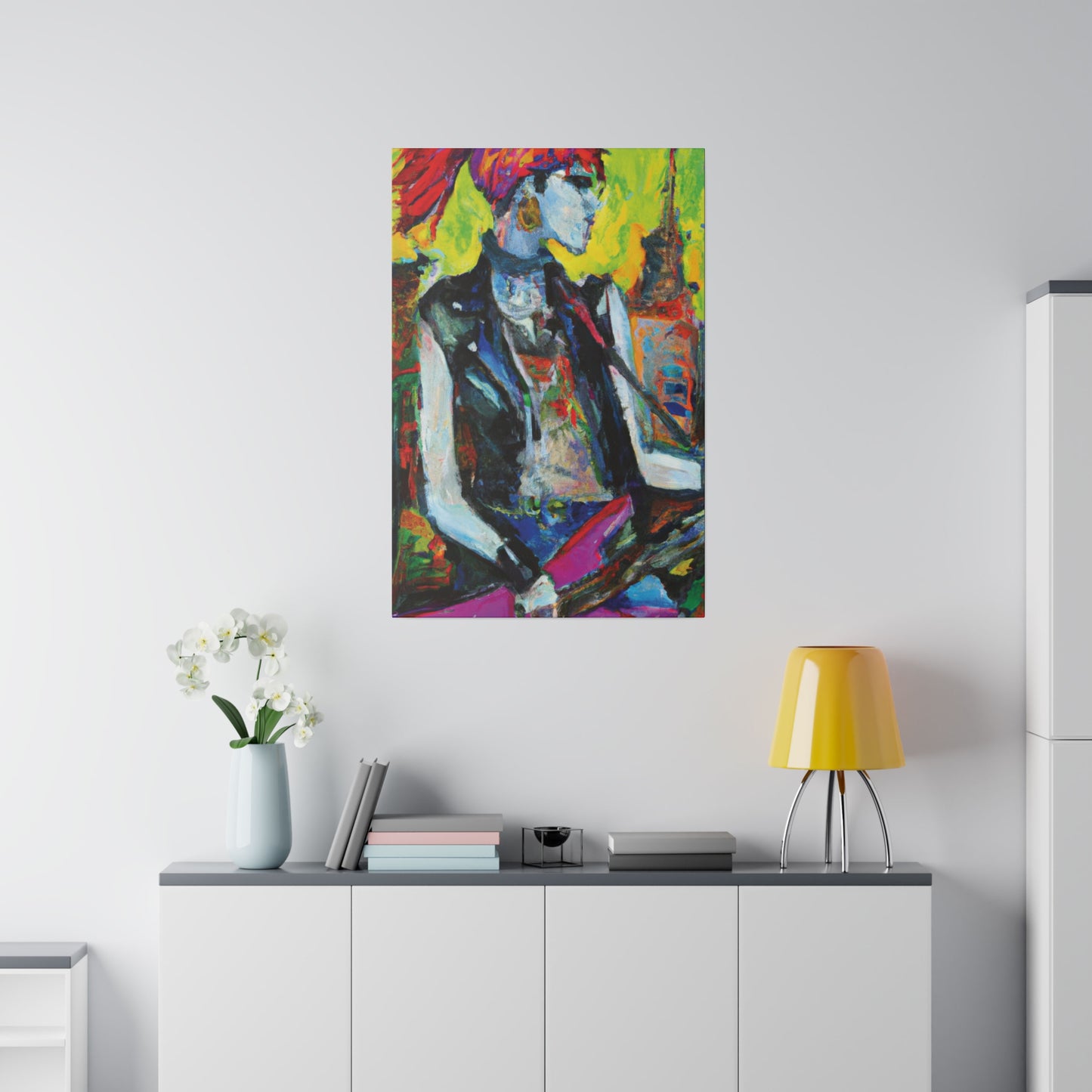 7349W - Rockstar Oil Painting Style Print | Poster | Home Decor | Wall Art | Music Art | Canvas