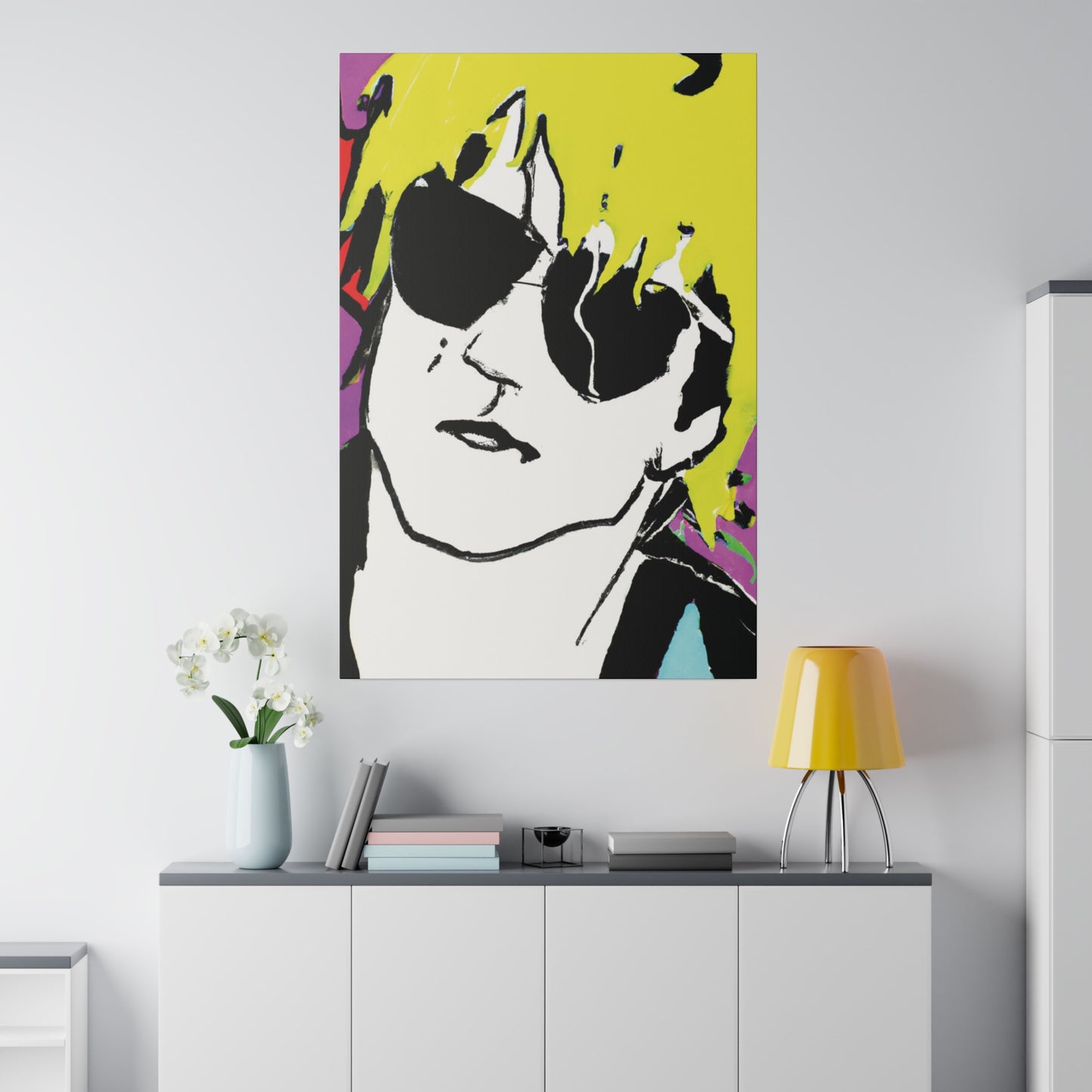 347H - Rockstar Painting Print | Face | Abstract | Poster | Home Decor | Wall Art | Music Art | Canvas