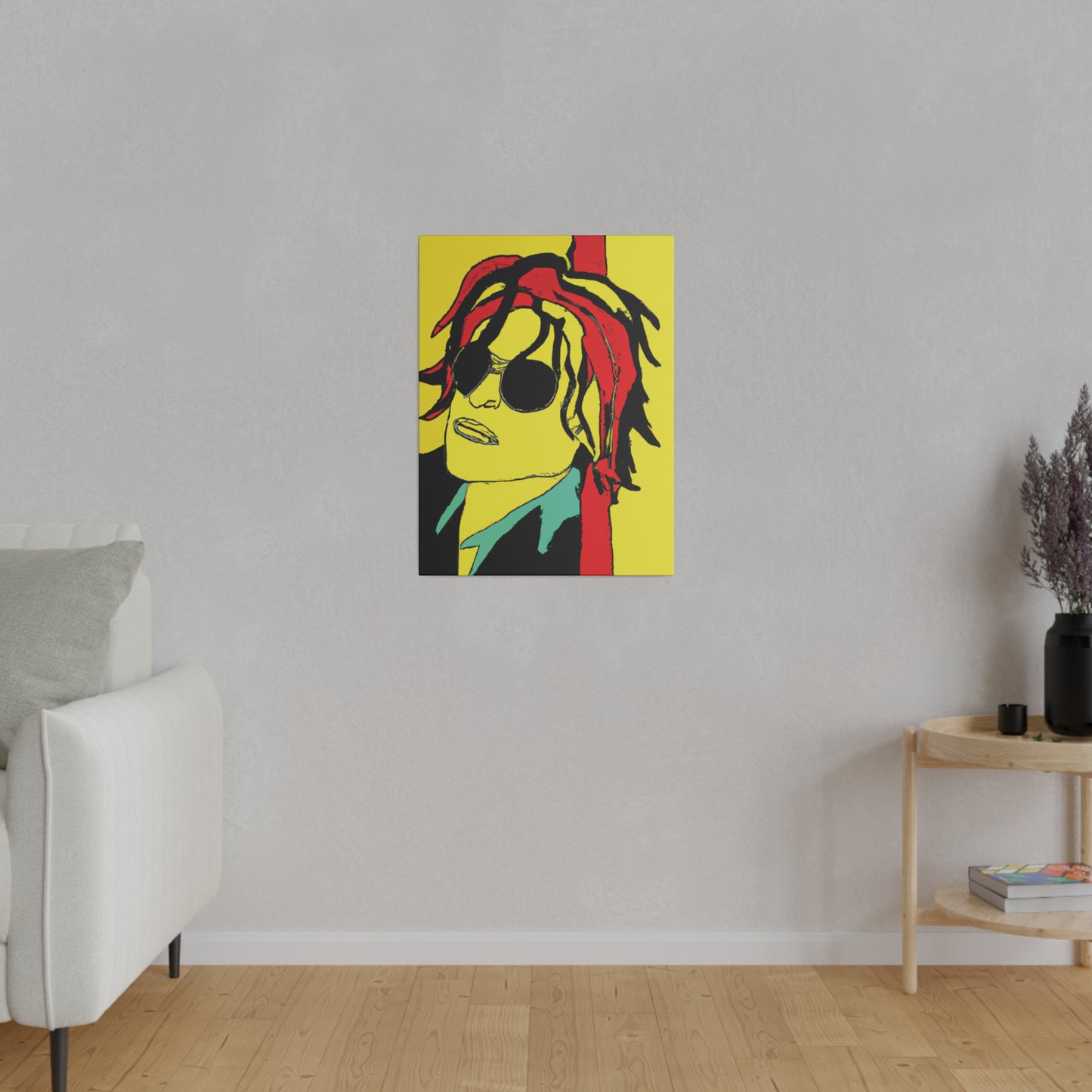 4551W - Rockstar Painting Print | Face | Abstract | Poster | Home Decor | Wall Art | Music Art | Canvas