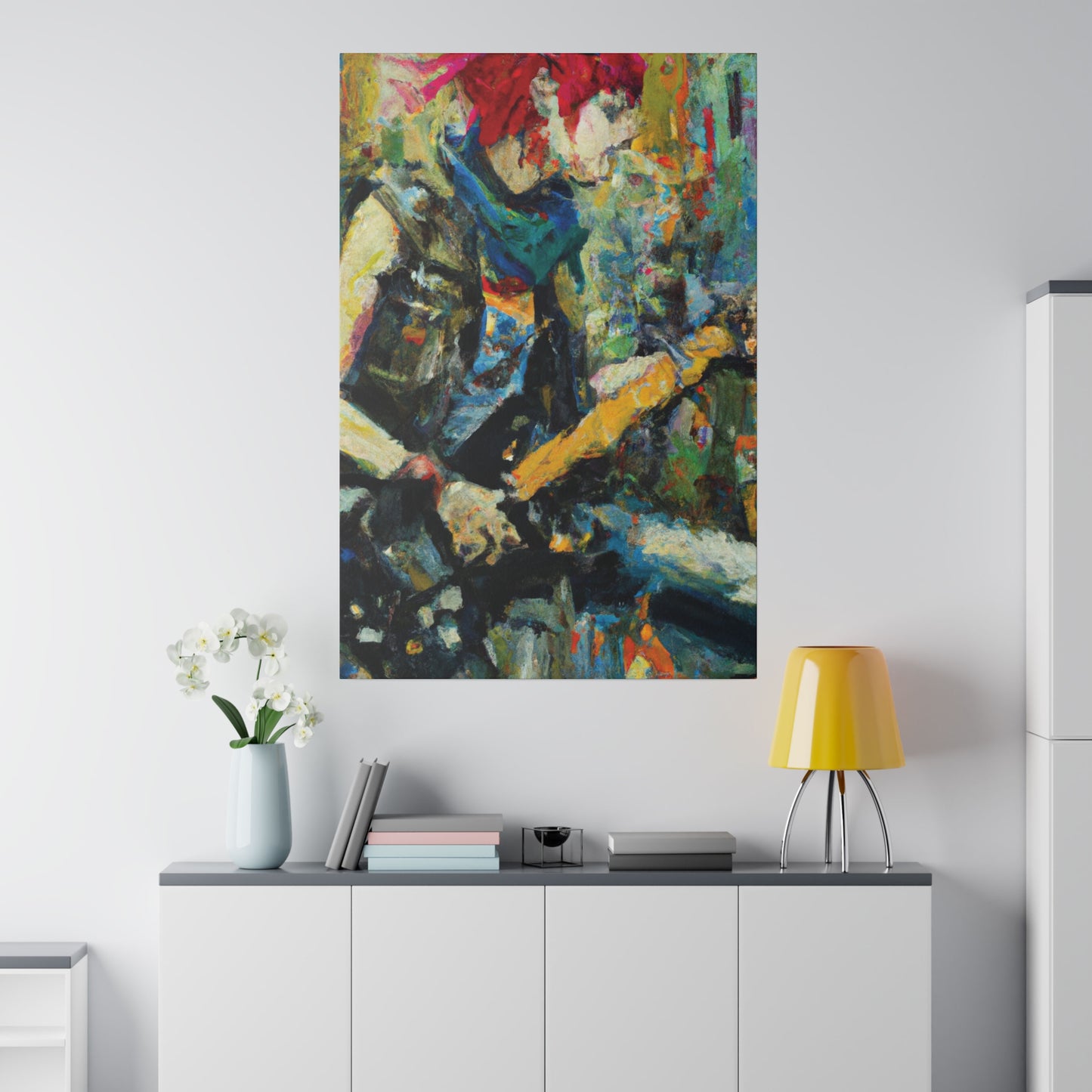 3758W - Rockstar Oil Painting Style Print | Poster | Home Decor | Wall Art | Music Art | Canvas