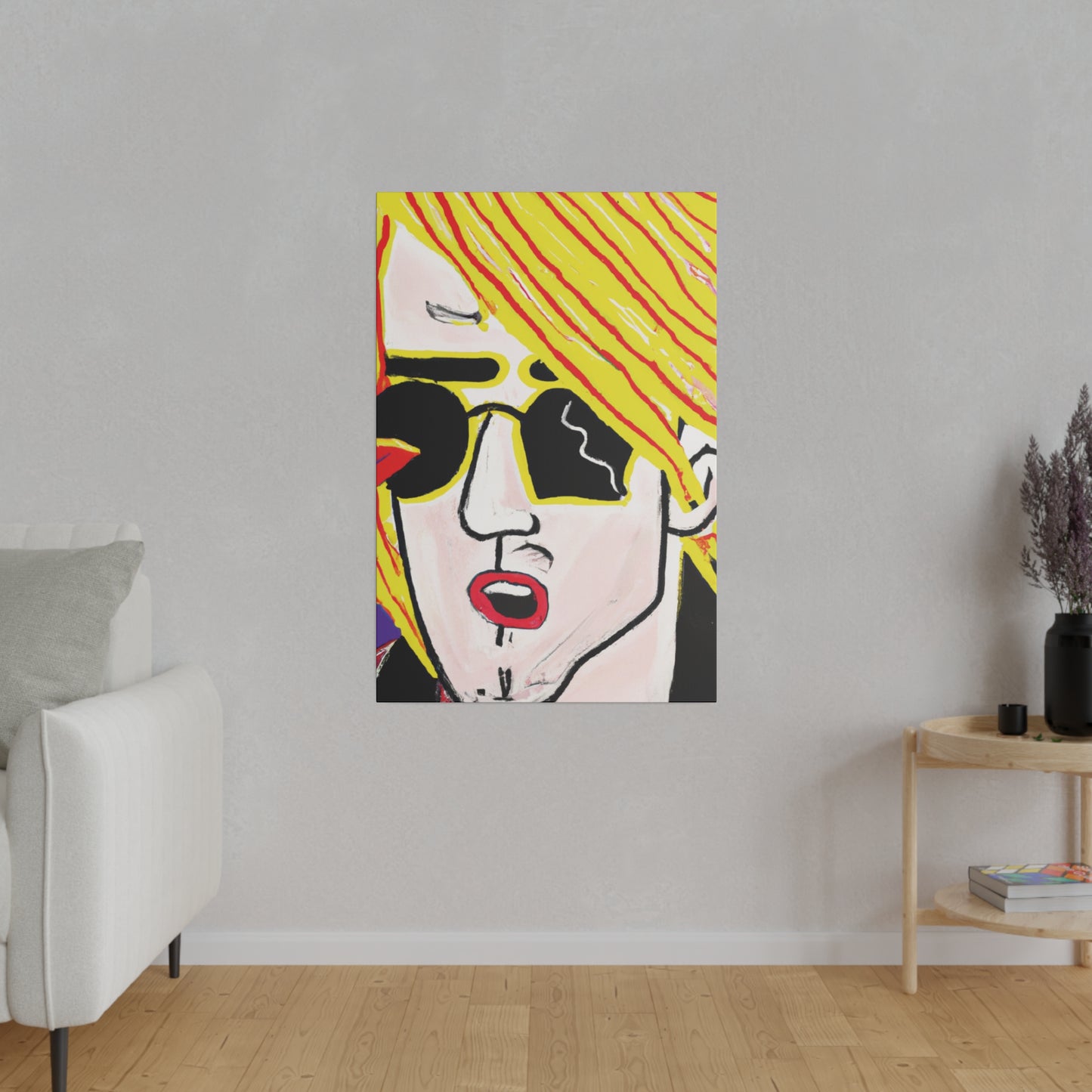 239G - Rockstar Painting Print | Face | Abstract | Poster | Home Decor | Wall Art | Music Art | Canvas