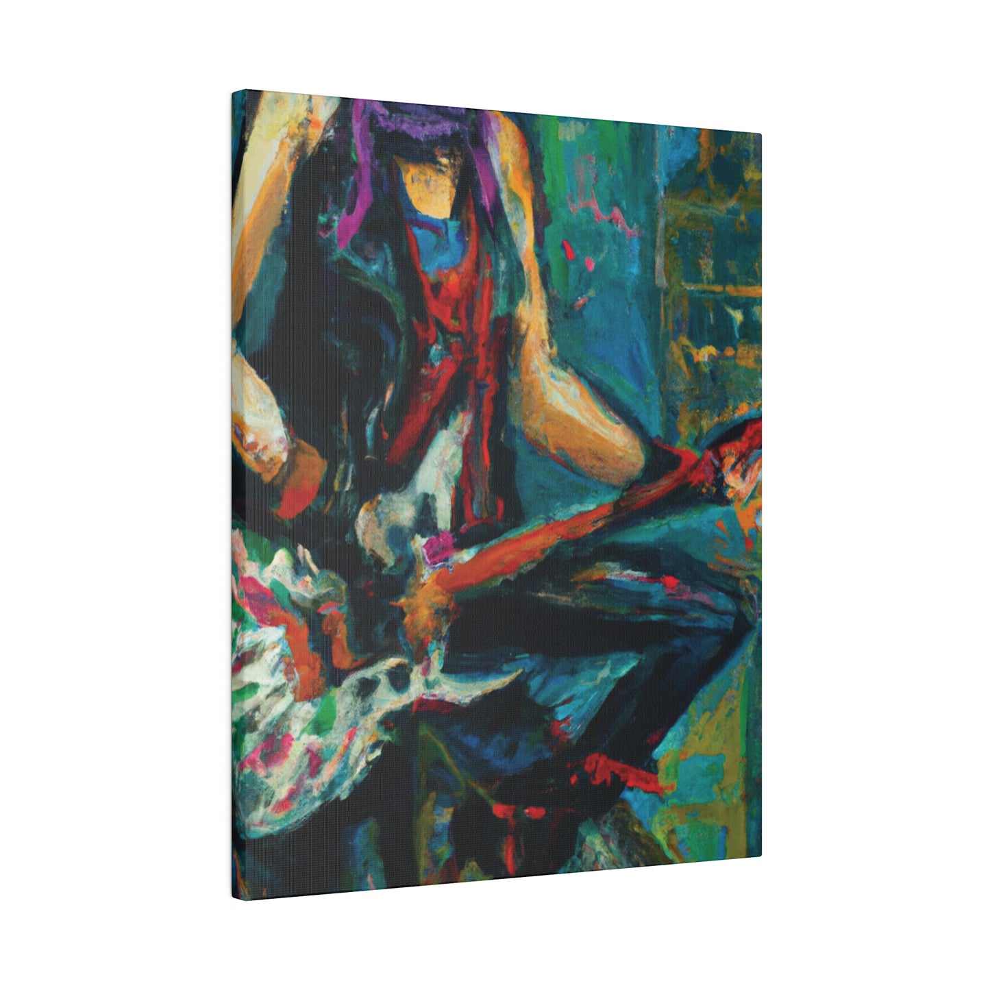 1163E - Rockstar Oil Painting Style Print | Poster | Home Decor | Wall Art | Music Art | Canvas