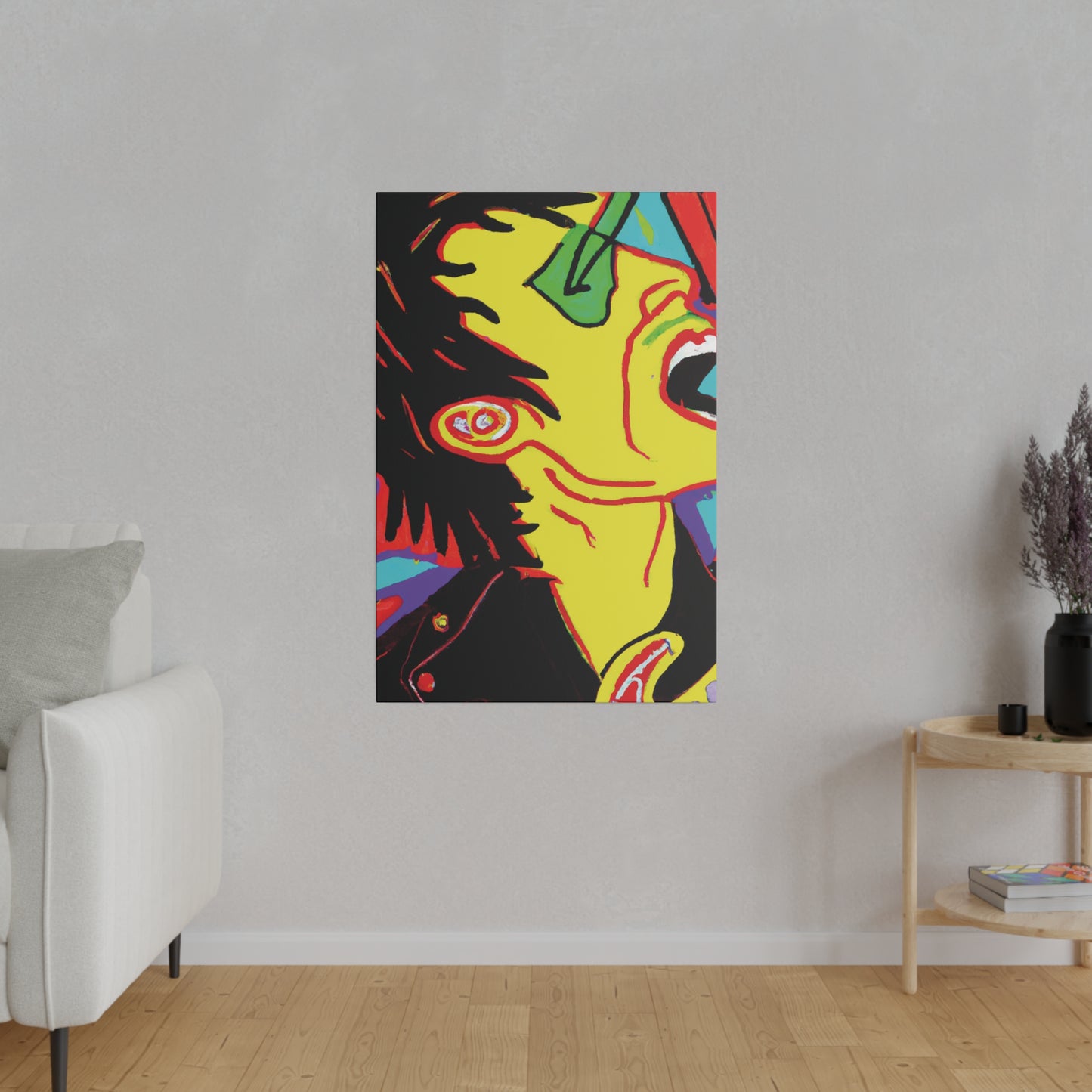 7354H - Rockstar Painting Print | Face | Abstract | Poster | Home Decor | Wall Art | Music Art | Canvas