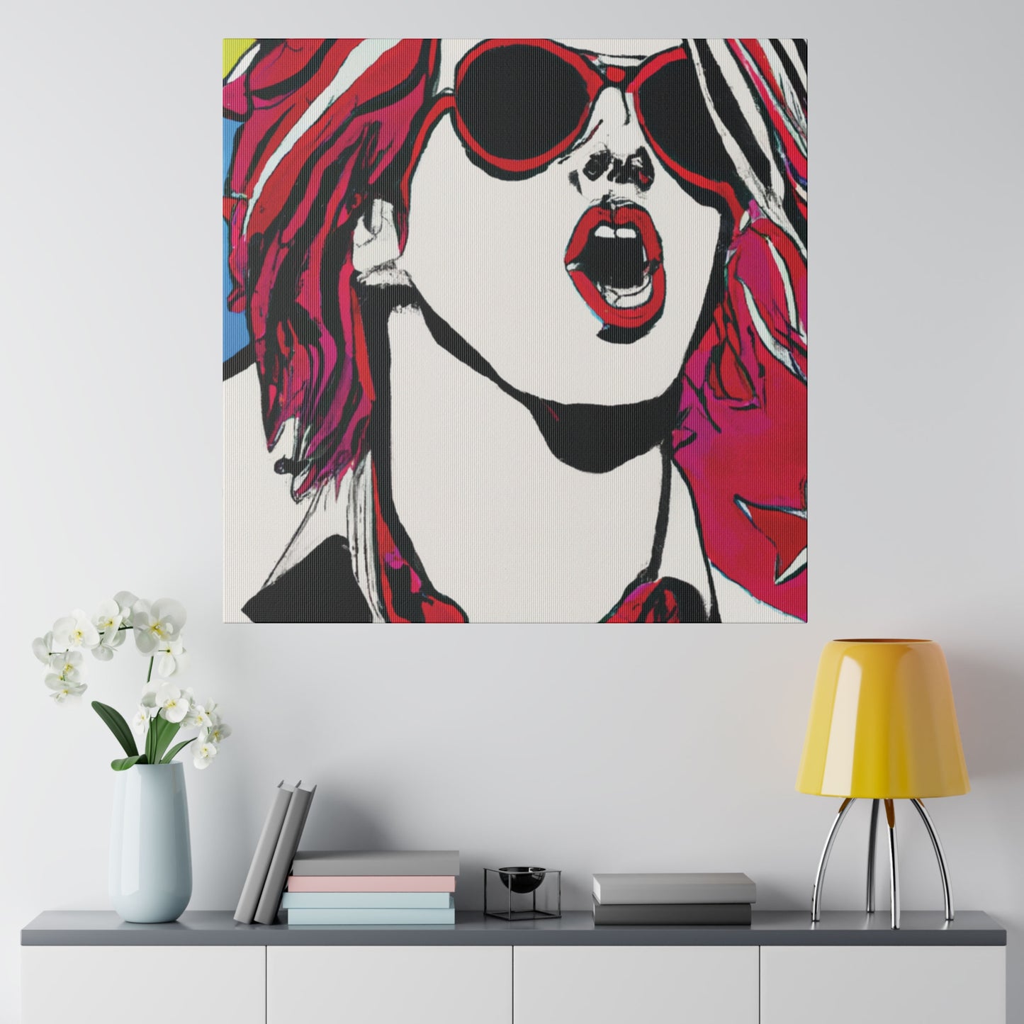 4390K - Rockstar Painting Print | Face | Abstract | Poster | Home Decor | Wall Art | Music Art | Canvas