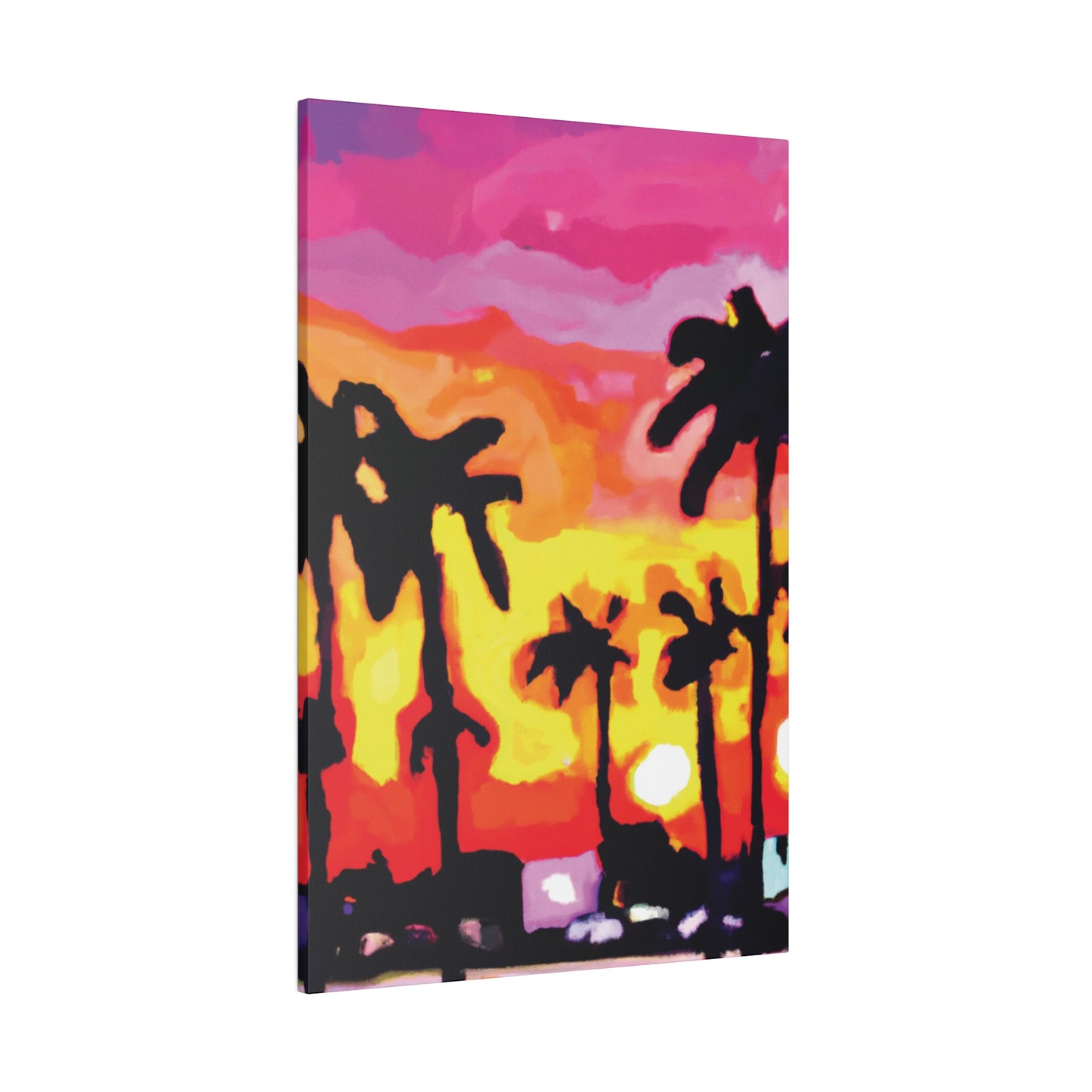 7893K - Miami Beach Sunset Painting Print | Miami | Beach | Sunset | Poster | Home Decor | Wall Art | Canvas