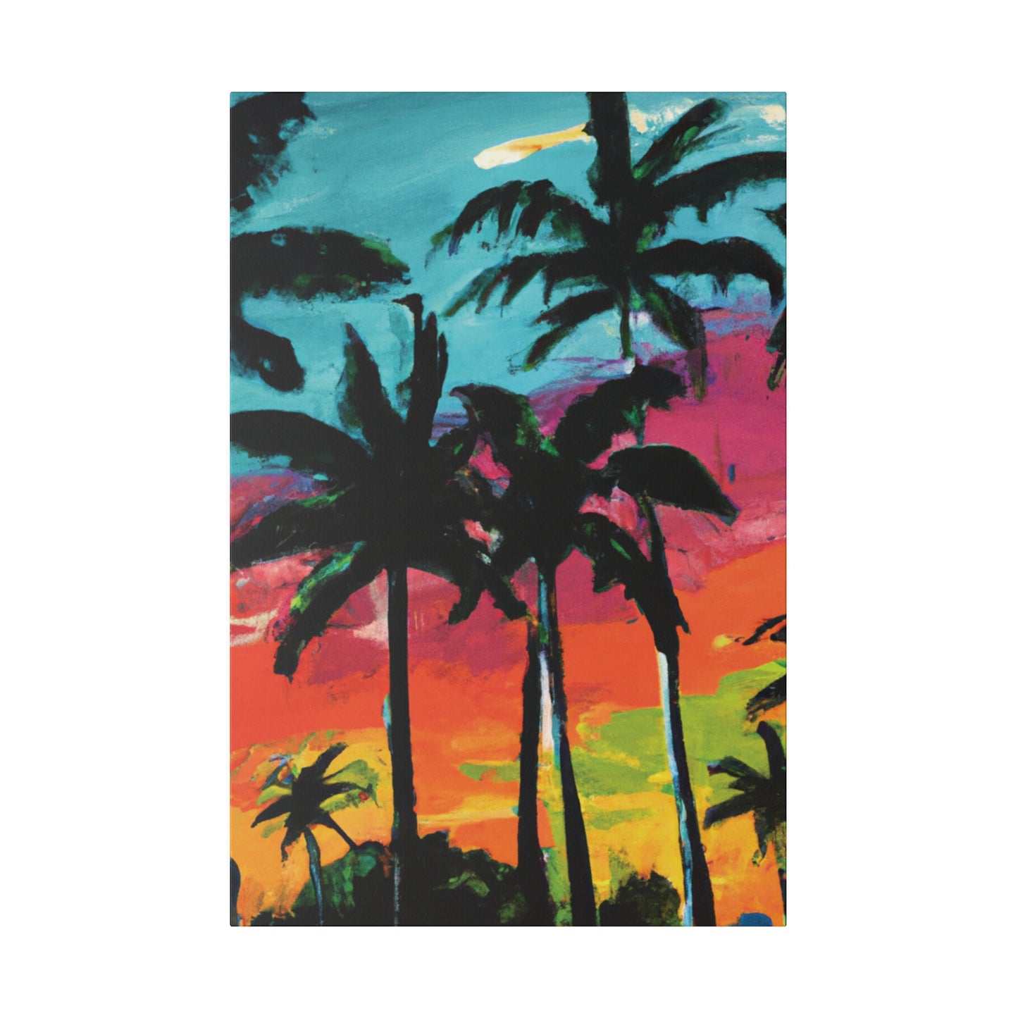 9761F - Miami Beach Sunset Painting Print | Miami | Beach | Sunset | Poster | Home Decor | Wall Art | Canvas