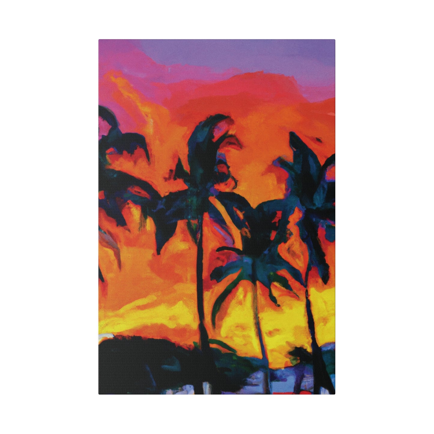 7487R - Miami Beach Sunset Painting Print | Miami | Beach | Sunset | Poster | Home Decor | Wall Art | Canvas