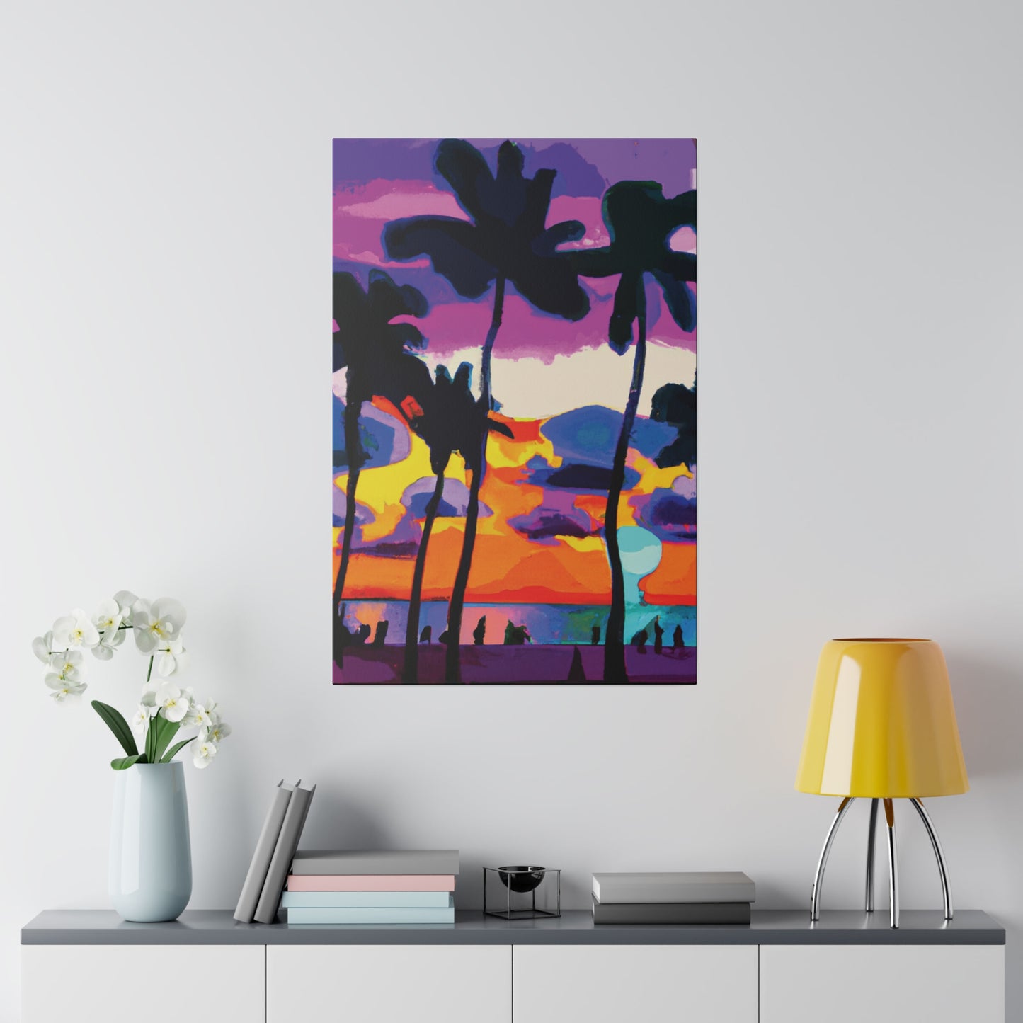 7455H - Miami Beach Sunset Painting Print | Miami | Beach | Sunset | Poster | Home Decor | Wall Art | Canvas