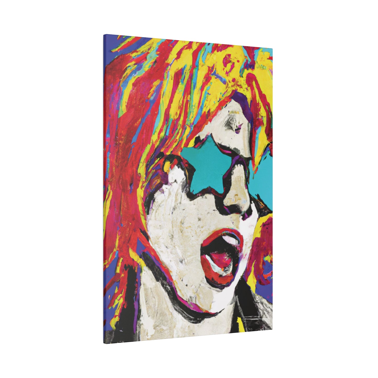 8876G - Rockstar Painting Print | Face | Abstract | Poster | Home Decor | Wall Art | Music Art | Canvas