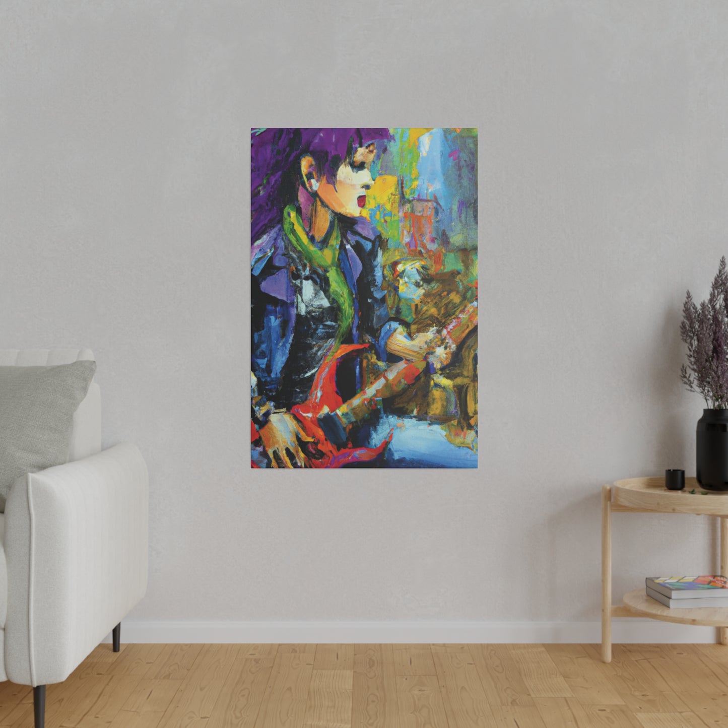 2047V - Rockstar Oil Painting Style Print | Poster | Home Decor | Wall Art | Music Art | Canvas