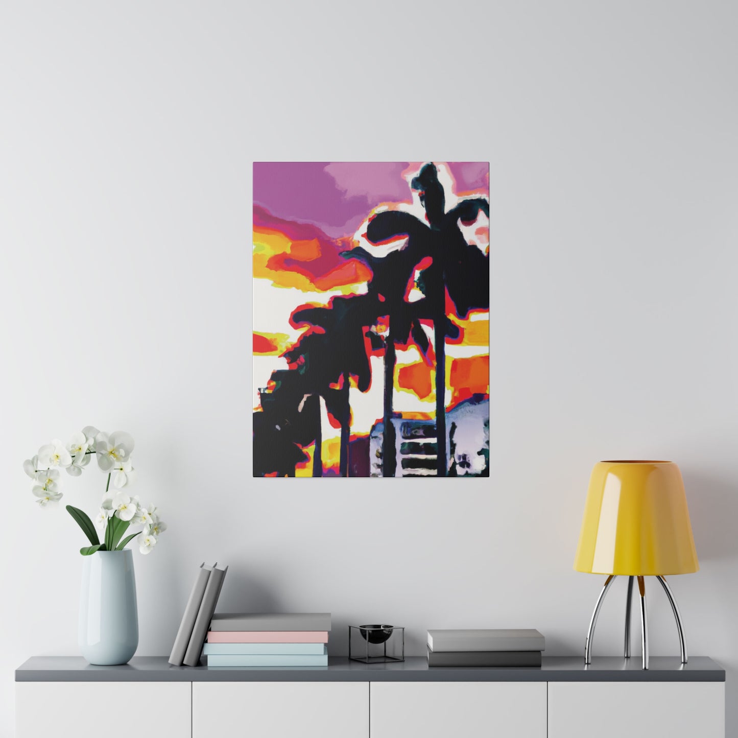 1923K - Miami Beach Sunset Painting Print | Miami | Beach | Sunset | Poster | Home Decor | Wall Art | Canvas