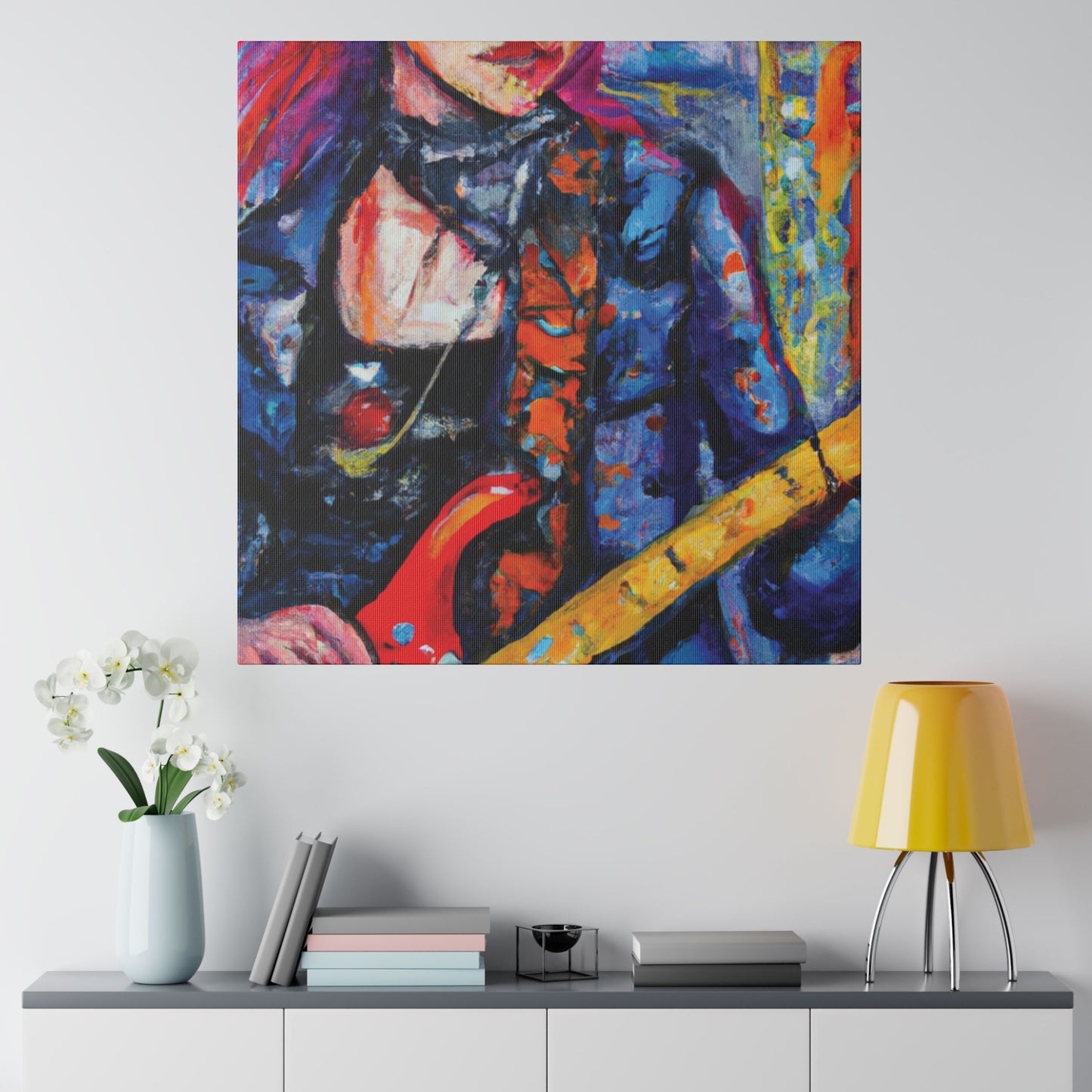 9231K - Rockstar Oil Painting Style Print | Poster | Home Decor | Wall Art | Music Art | Canvas