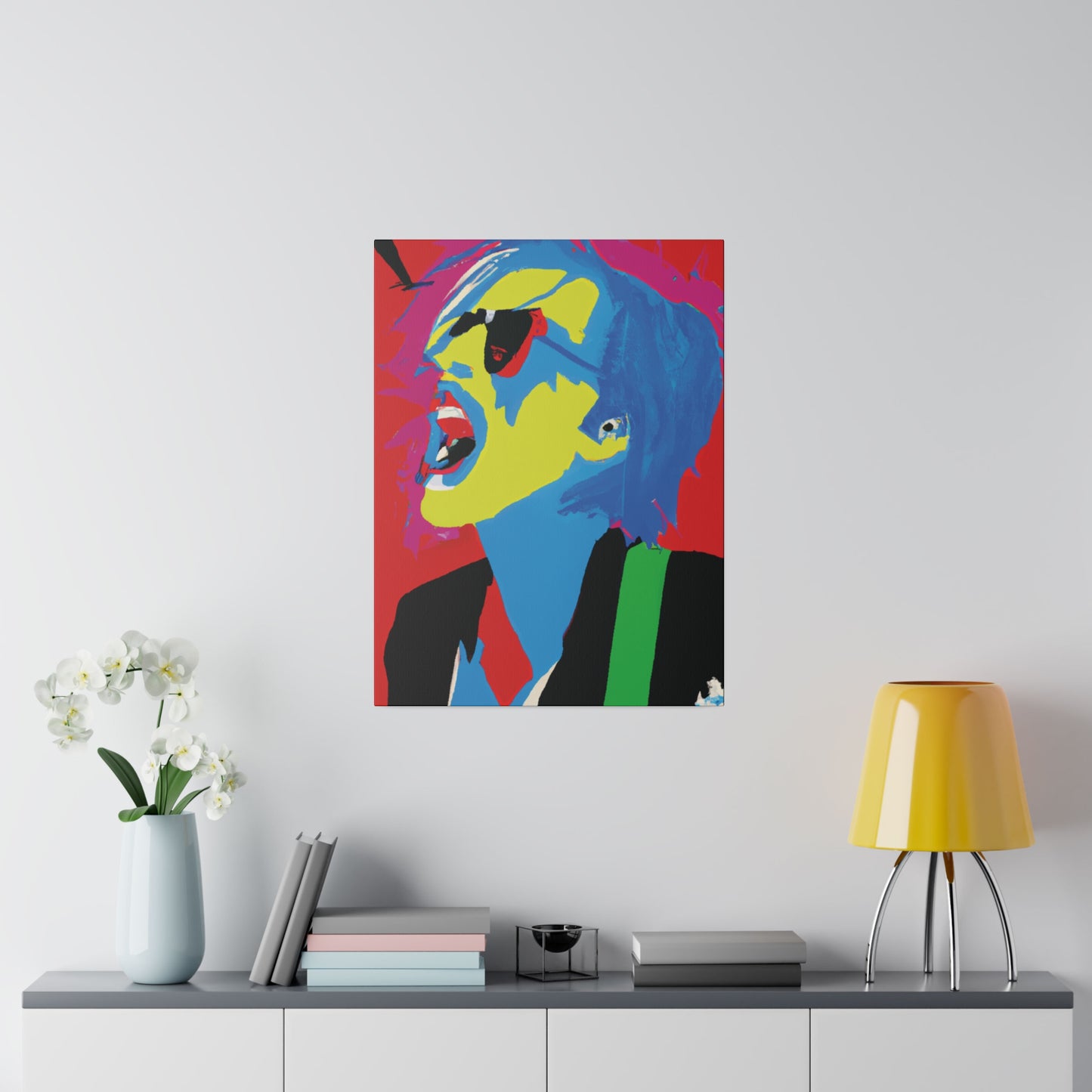 7805M - Rockstar Painting Print | Face | Abstract | Poster | Home Decor | Wall Art | Music Art | Canvas