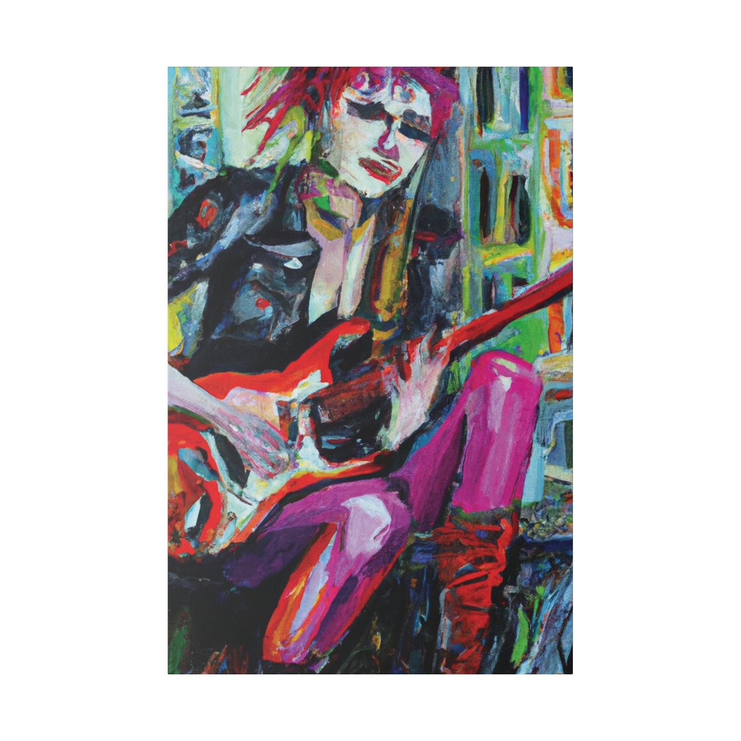 5002A - Rockstar Oil Painting Style Print | Poster | Home Decor | Wall Art | Music Art | Canvas