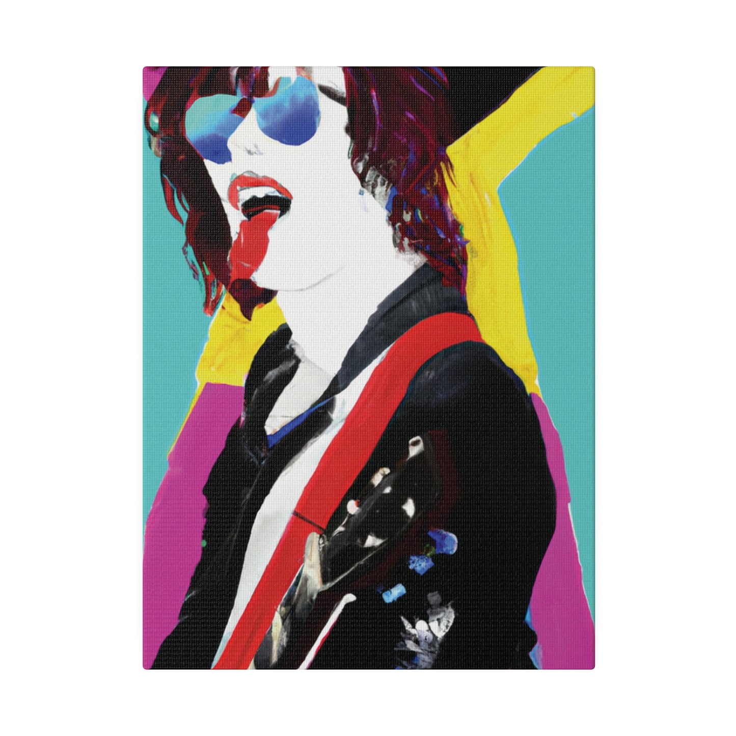 8865A - Rockstar Painting Print | Face | Abstract | Poster | Home Decor | Wall Art | Music Art | Canvas