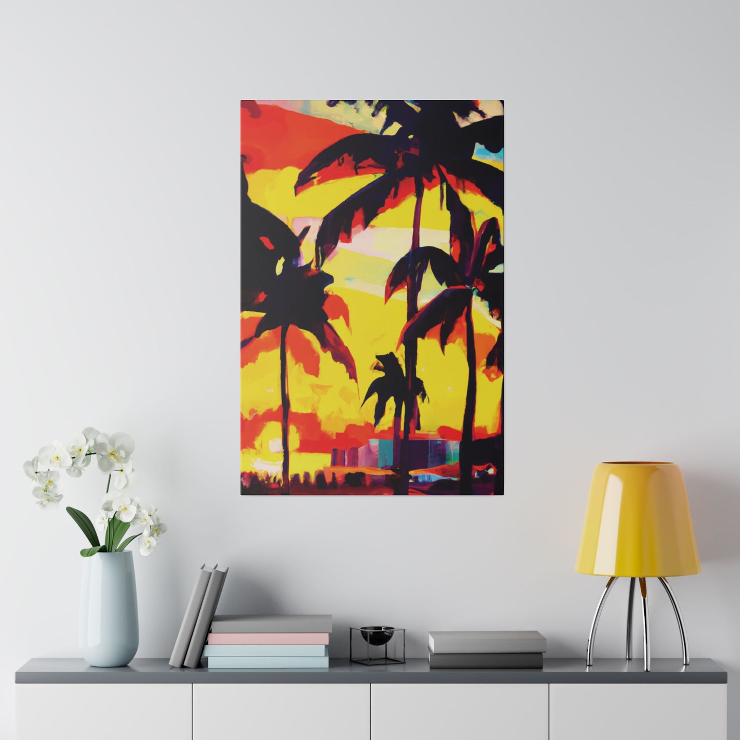 7643G - Miami Beach Sunset Painting Print | Miami | Beach | Sunset | Poster | Home Decor | Wall Art | Canvas