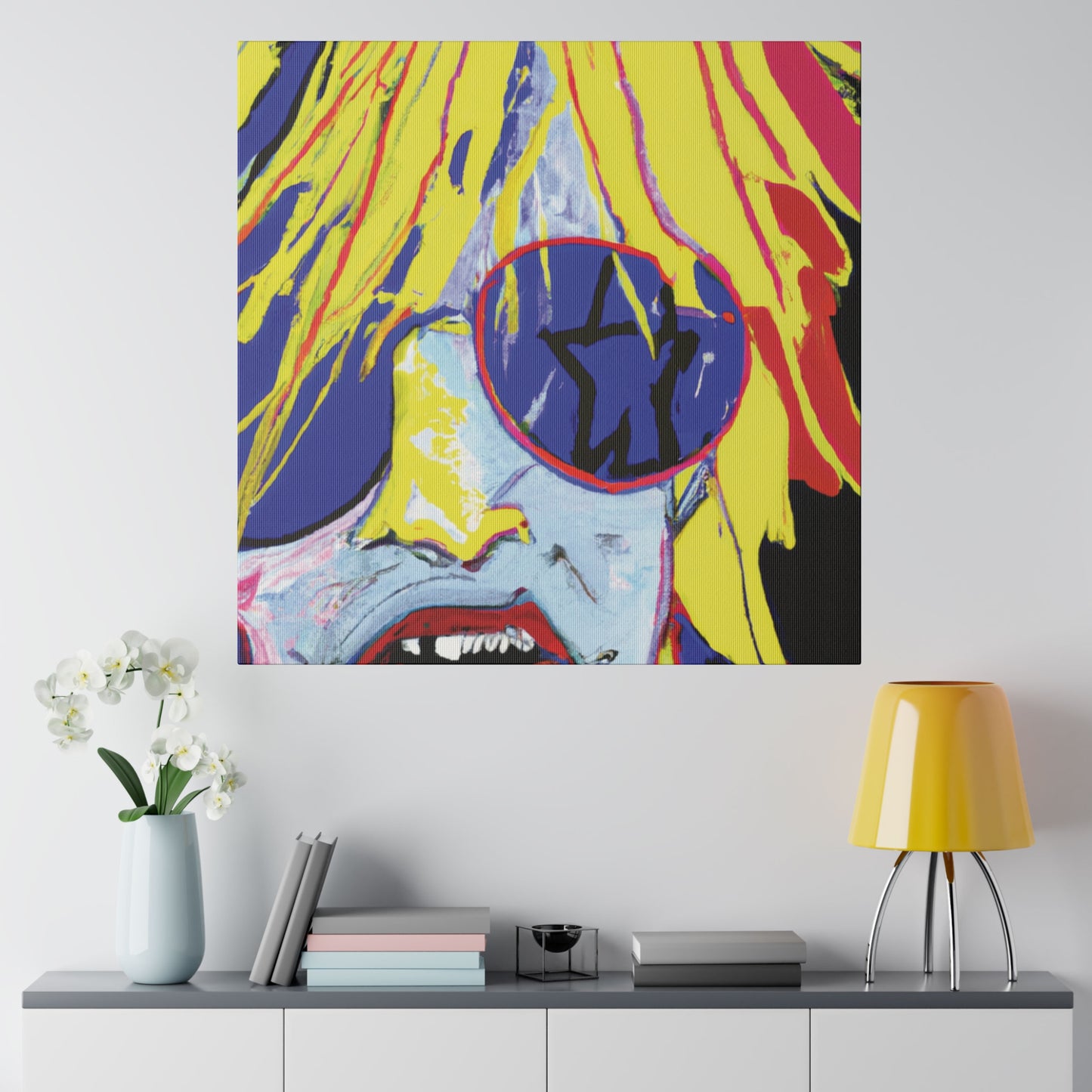 8742G - Rockstar Painting Print | Face | Abstract | Poster | Home Decor | Wall Art | Music Art | Canvas