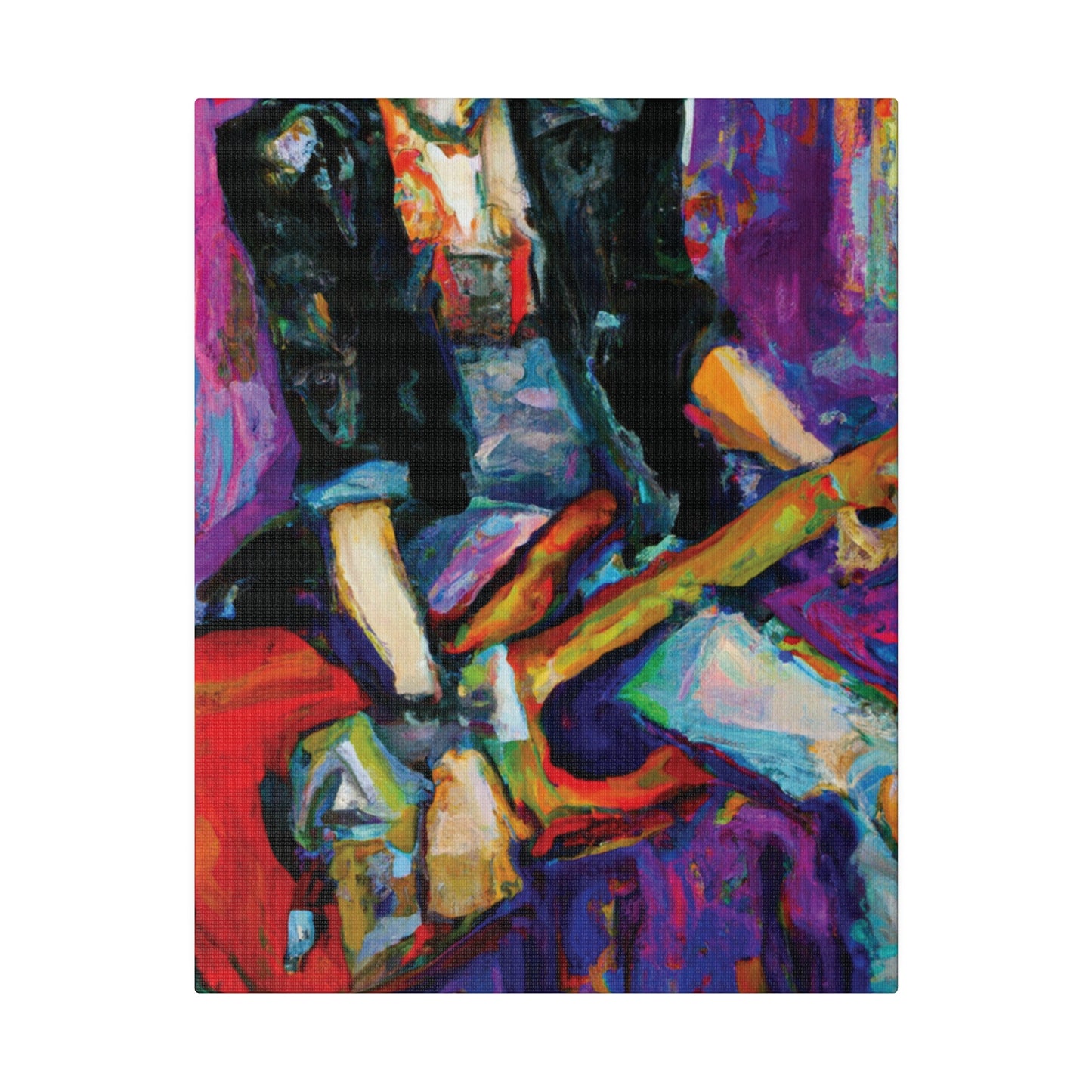 6268K - Rockstar Oil Painting Style Print | Poster | Home Decor | Wall Art | Music Art | Canvas