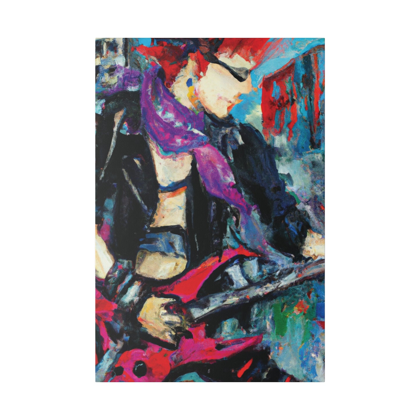 208D - Rockstar Oil Painting Style Print | Poster | Home Decor | Wall Art | Music Art | Canvas