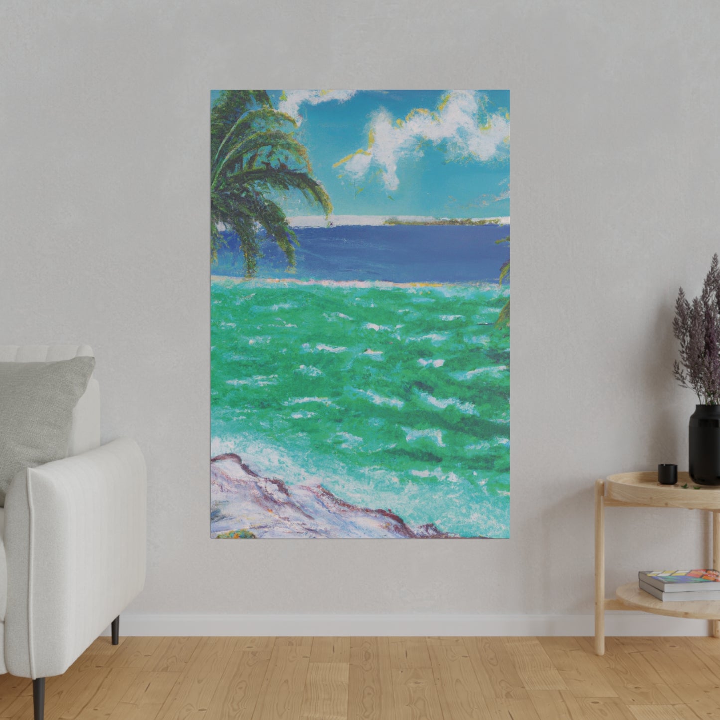 8274K - Bahamas Ocean Painting Print | Bahamas | Ocean | Beach | Poster | Home Decor | Wall Art | Canvas