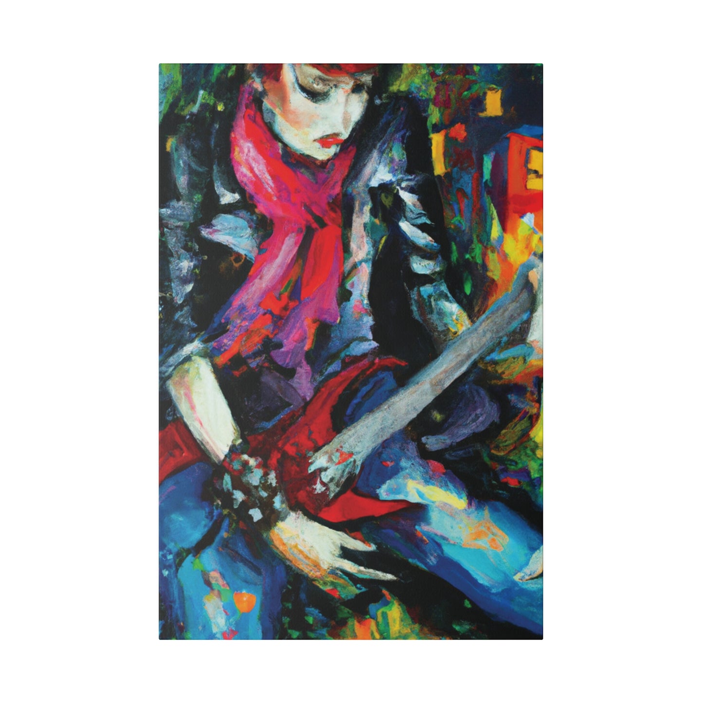 834A - Rockstar Oil Painting Style Print | Poster | Home Decor | Wall Art | Music Art | Canvas