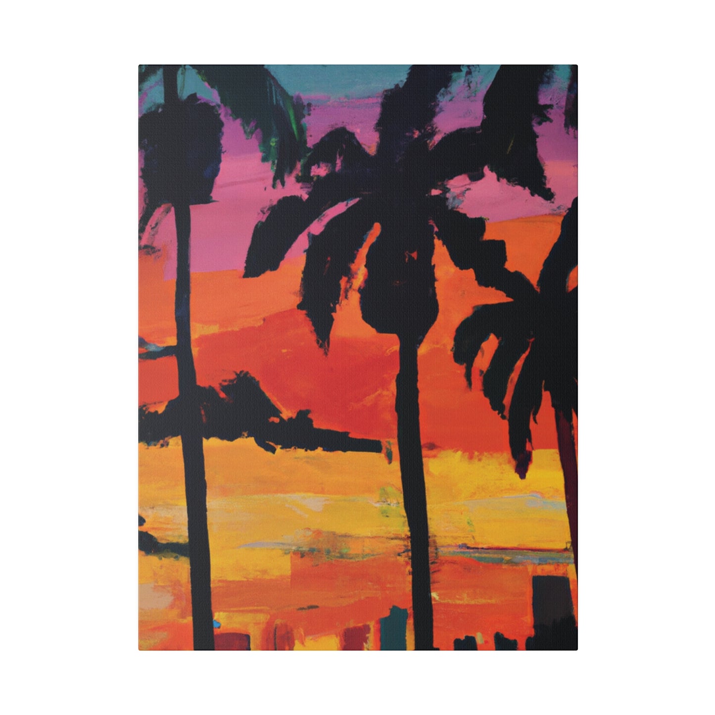 7389S - Miami Beach Sunset Painting Print | Miami | Beach | Sunset | Poster | Home Decor | Wall Art | Canvas