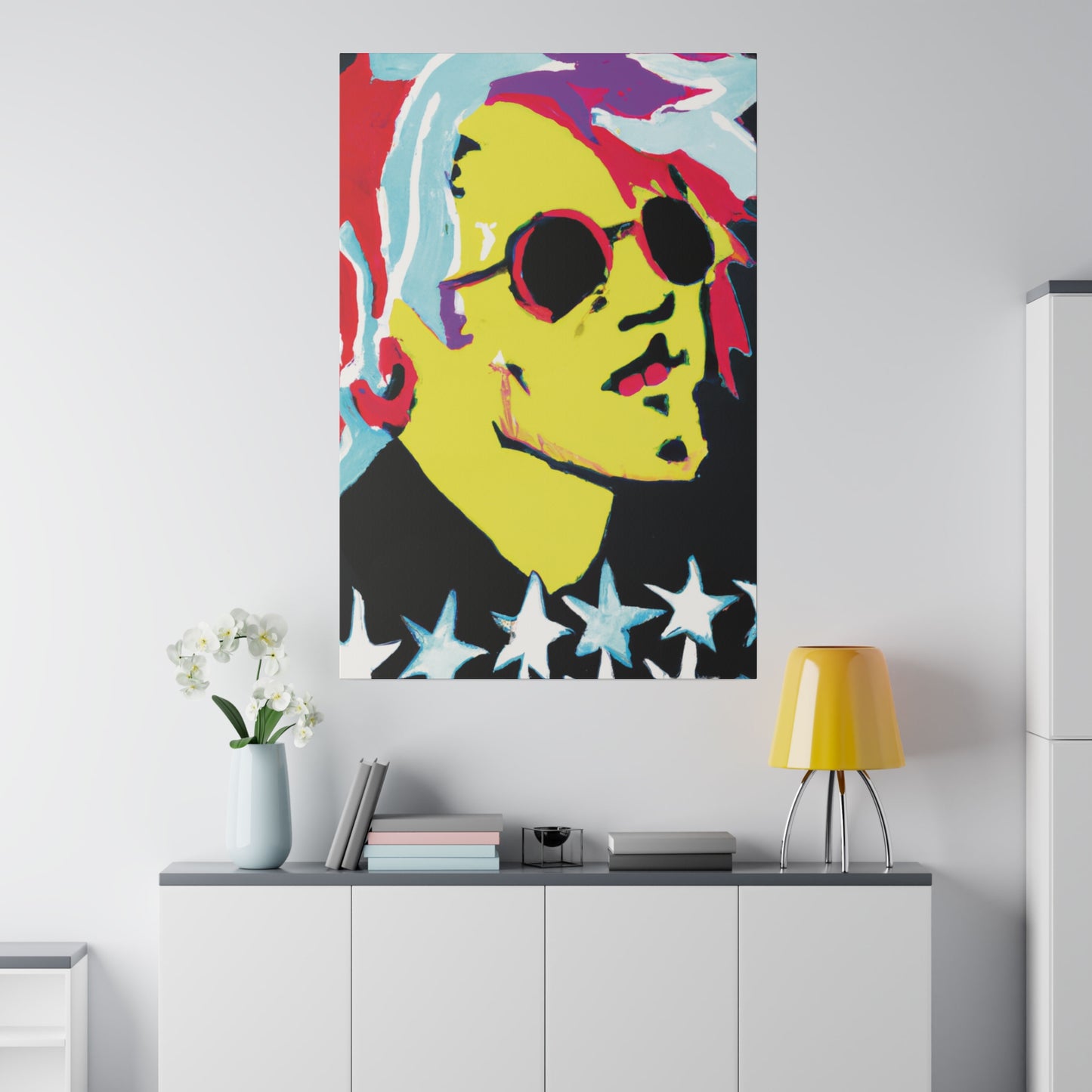 6475K - Rockstar Painting Print | Face | Abstract | Poster | Home Decor | Wall Art | Music Art | Canvas