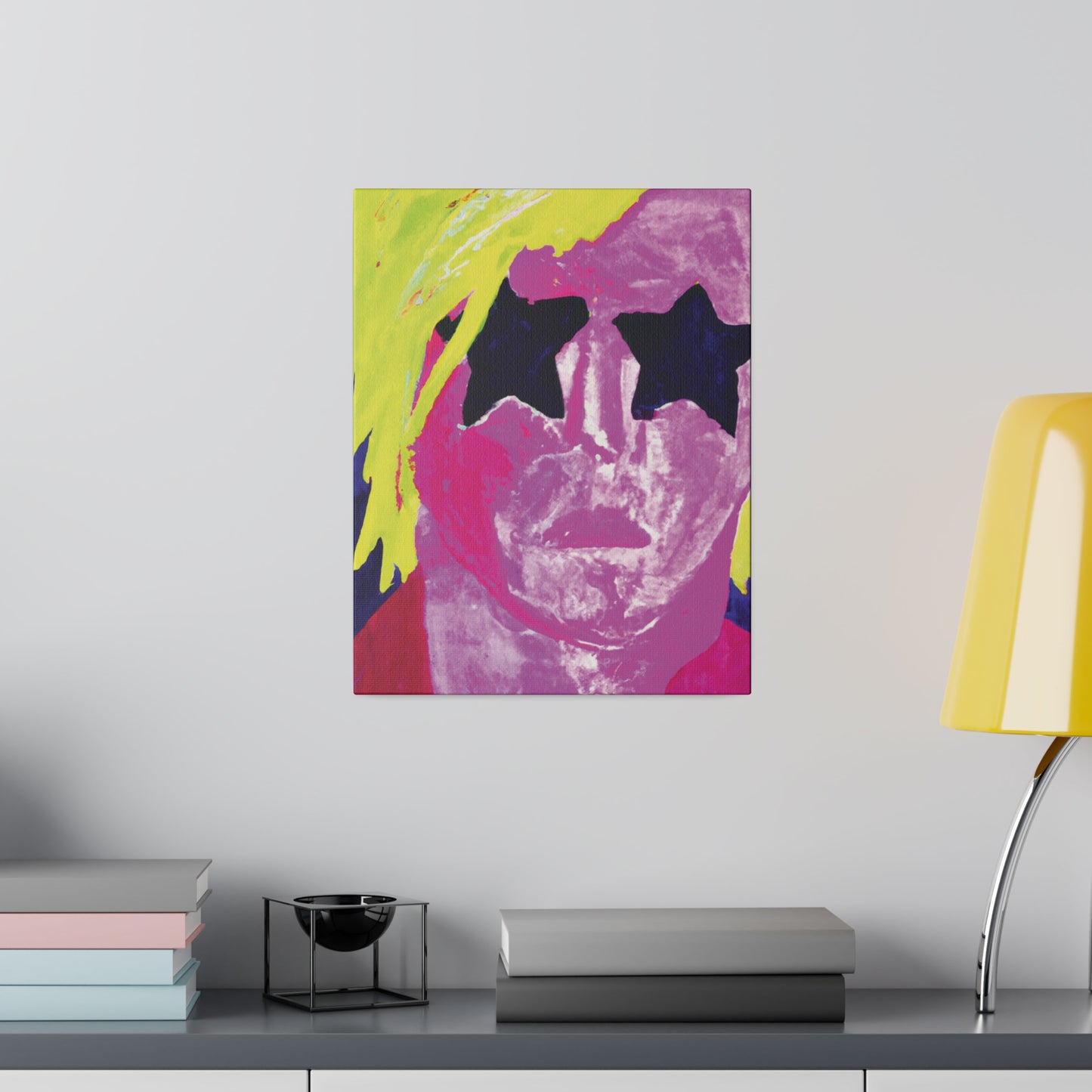 7563W - Rockstar Painting Print | Face | Abstract | Poster | Home Decor | Wall Art | Music Art | Canvas