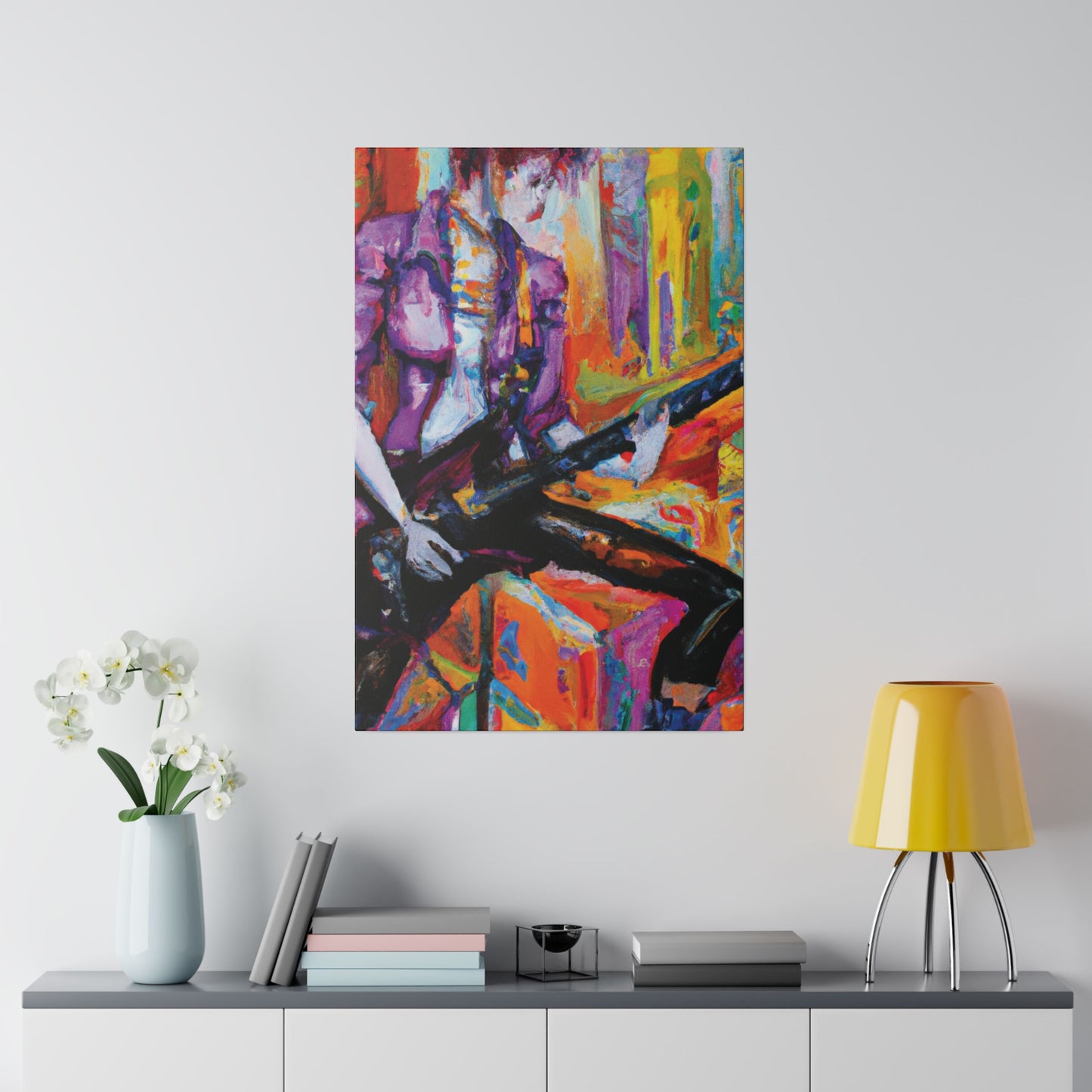 477F - Rockstar Oil Painting Style Print | Poster | Home Decor | Wall Art | Music Art | Canvas