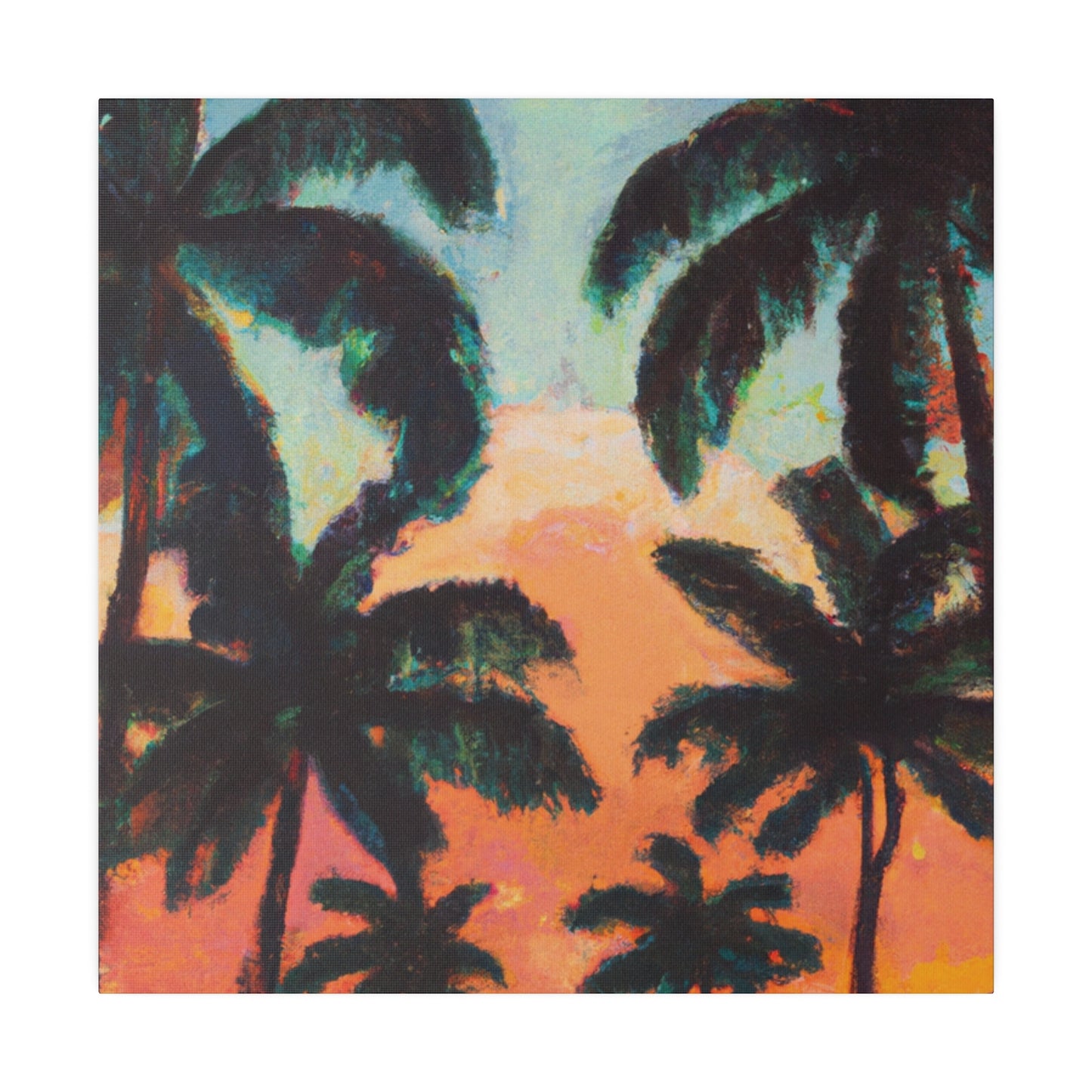 2854A - Miami Beach Sunset Painting Print | Miami | Beach | Sunset | Poster | Home Decor | Wall Art | Canvas