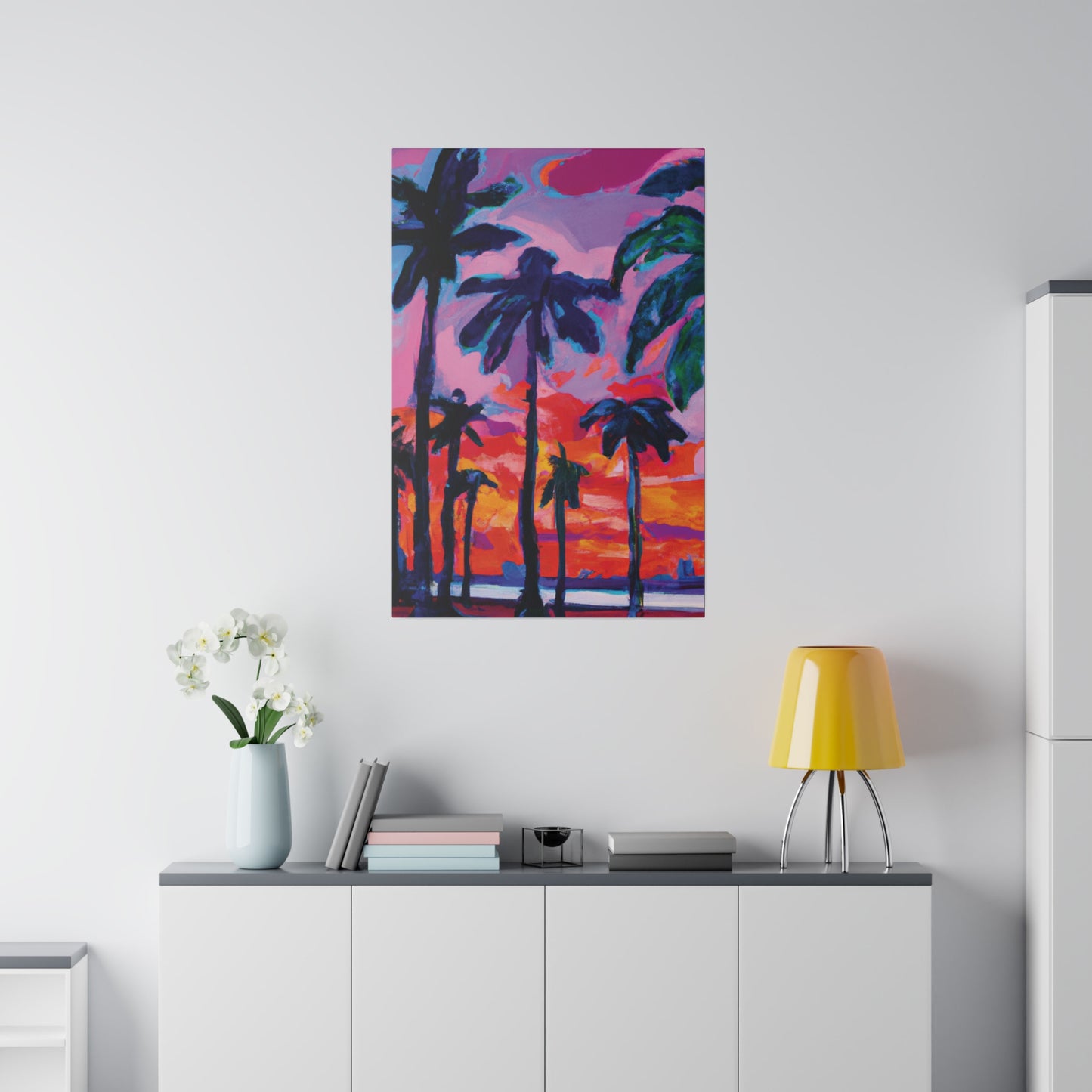 4754Q - Miami Beach Sunset Painting Print | Miami | Beach | Sunset | Poster | Home Decor | Wall Art | Canvas