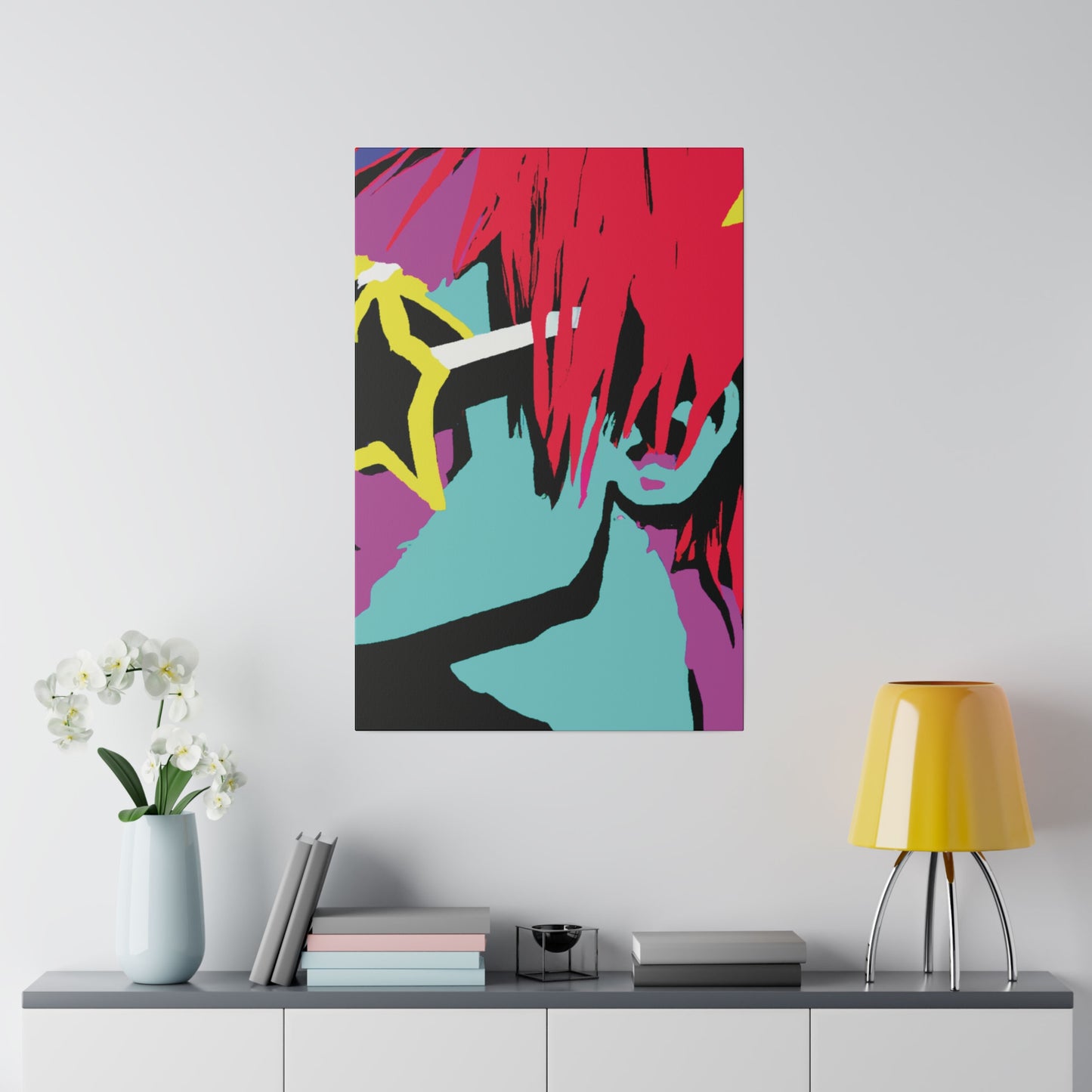 8877T - Rockstar Painting Print | Face | Abstract | Poster | Home Decor | Wall Art | Music Art | Canvas