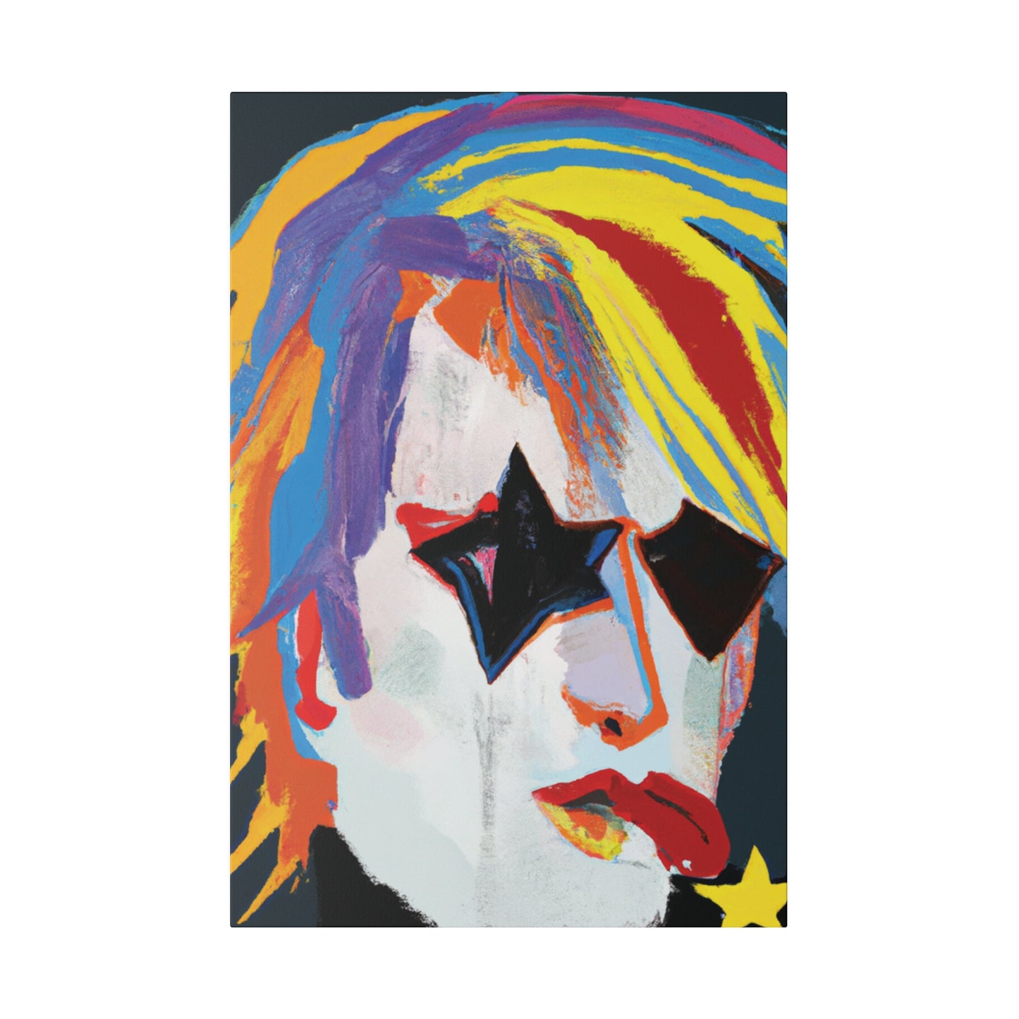 5673A - Rockstar Painting Print | Face | Abstract | Poster | Home Decor | Wall Art | Music Art | Canvas