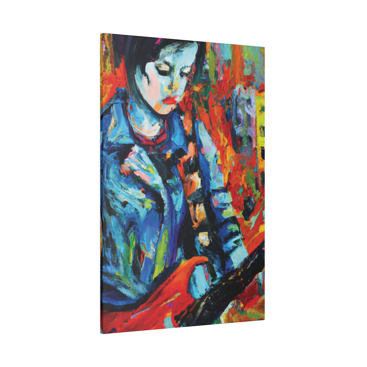 3759K - Rockstar Oil Painting Style Print | Poster | Home Decor | Wall Art | Music Art | Canvas