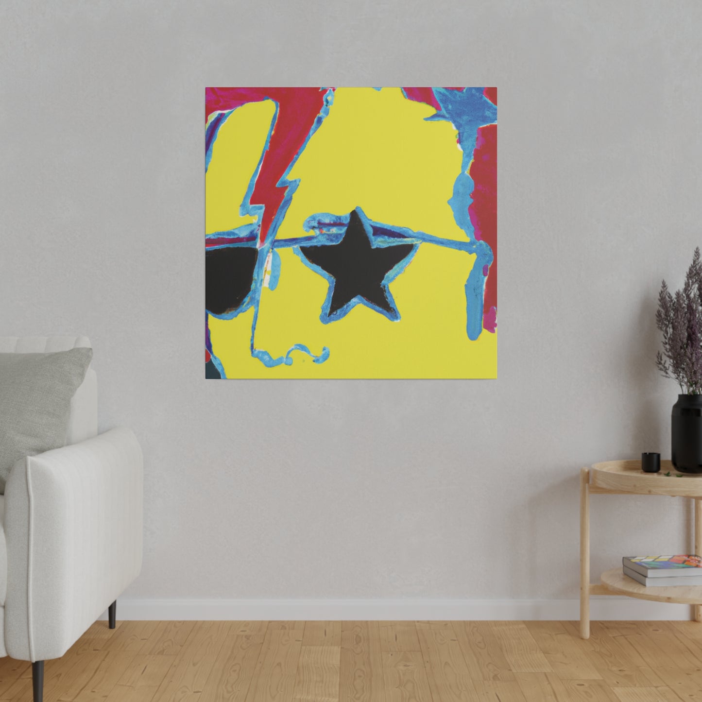 1454X - Rockstar Painting Print | Face | Abstract | Poster | Home Decor | Wall Art | Music Art | Canvas