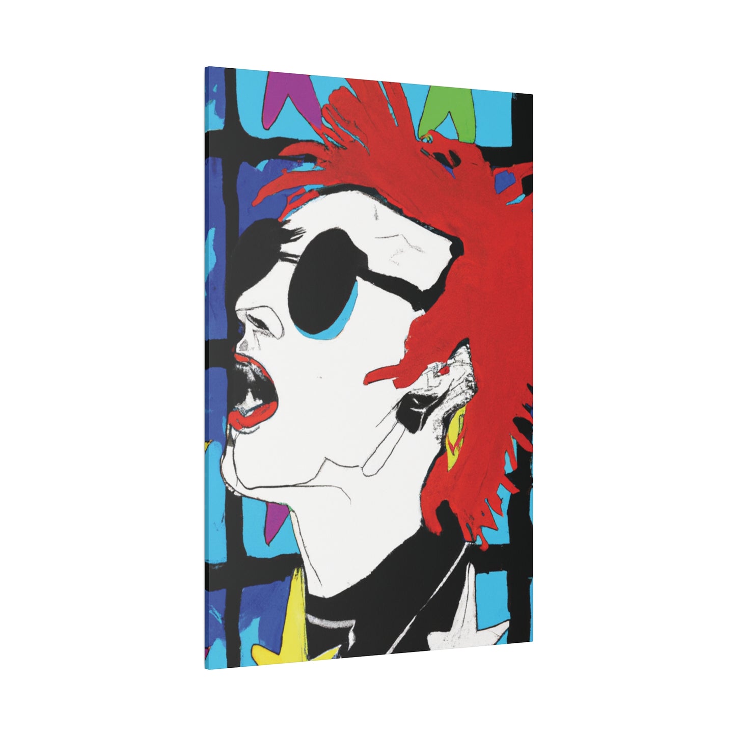 8537B - Rockstar Painting Print | Face | Abstract | Poster | Home Decor | Wall Art | Music Art | Canvas