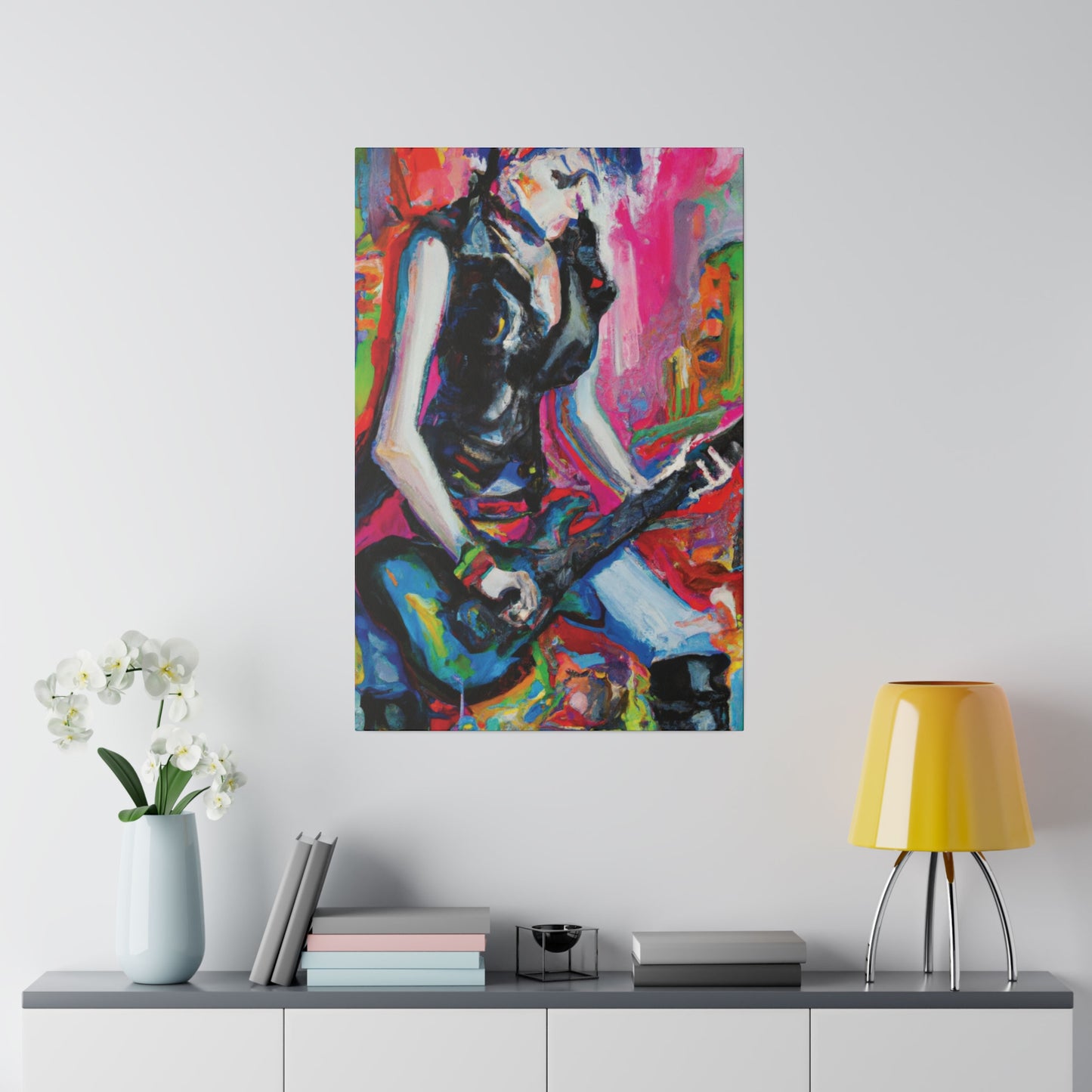 795W - Rockstar Oil Painting Style Print | Poster | Home Decor | Wall Art | Music Art | Canvas