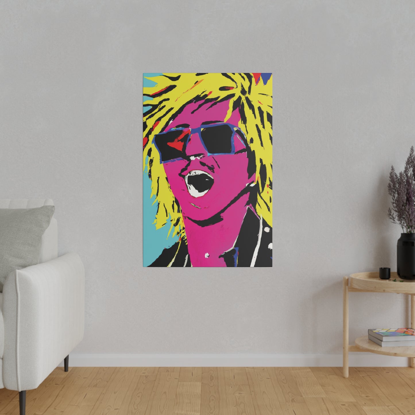 8376W - Rockstar Painting Print | Face | Abstract | Poster | Home Decor | Wall Art | Music Art | Canvas